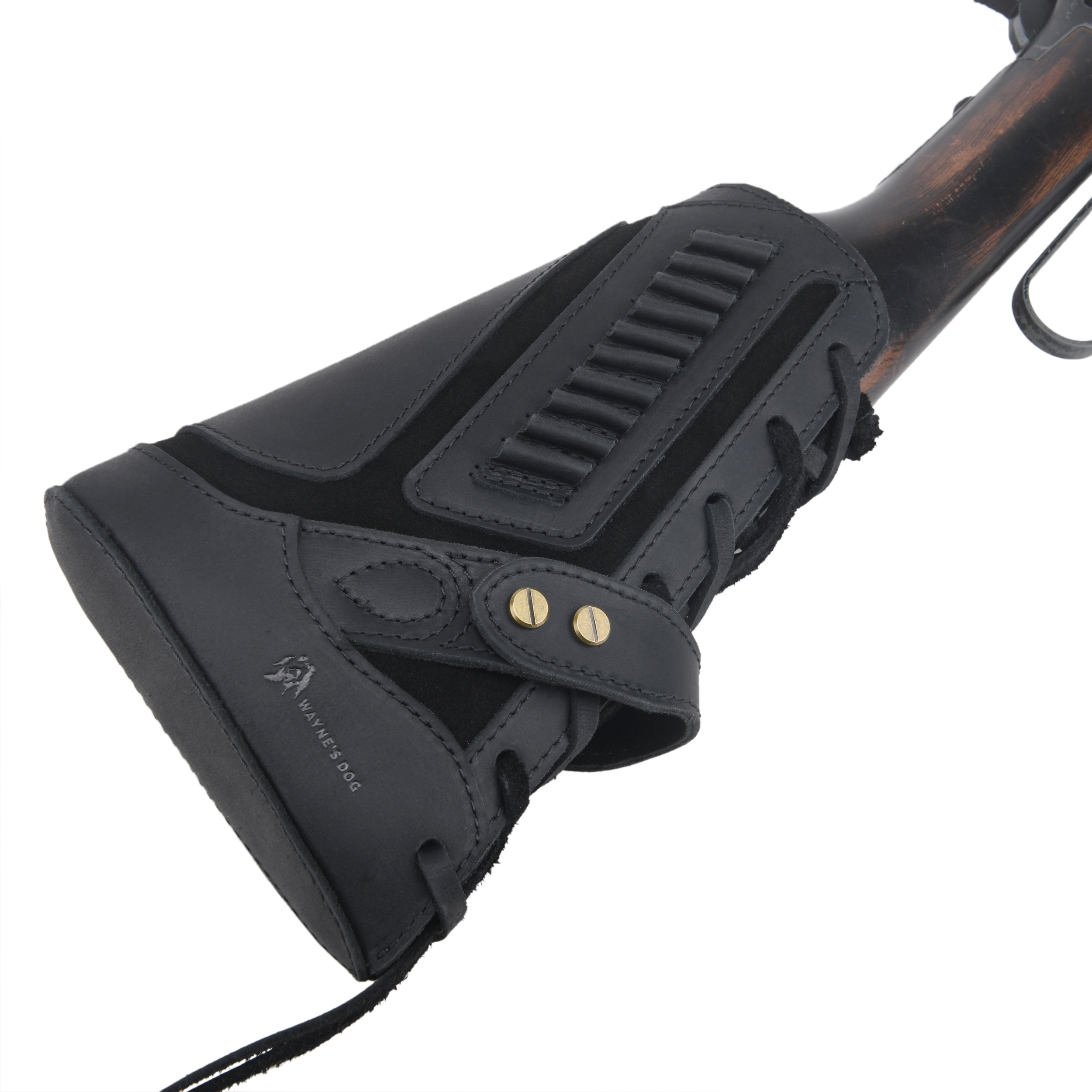 Full Leather Rifle No Drill Need Buttstock Rifle Gun Holster for .30-30.45-70.22