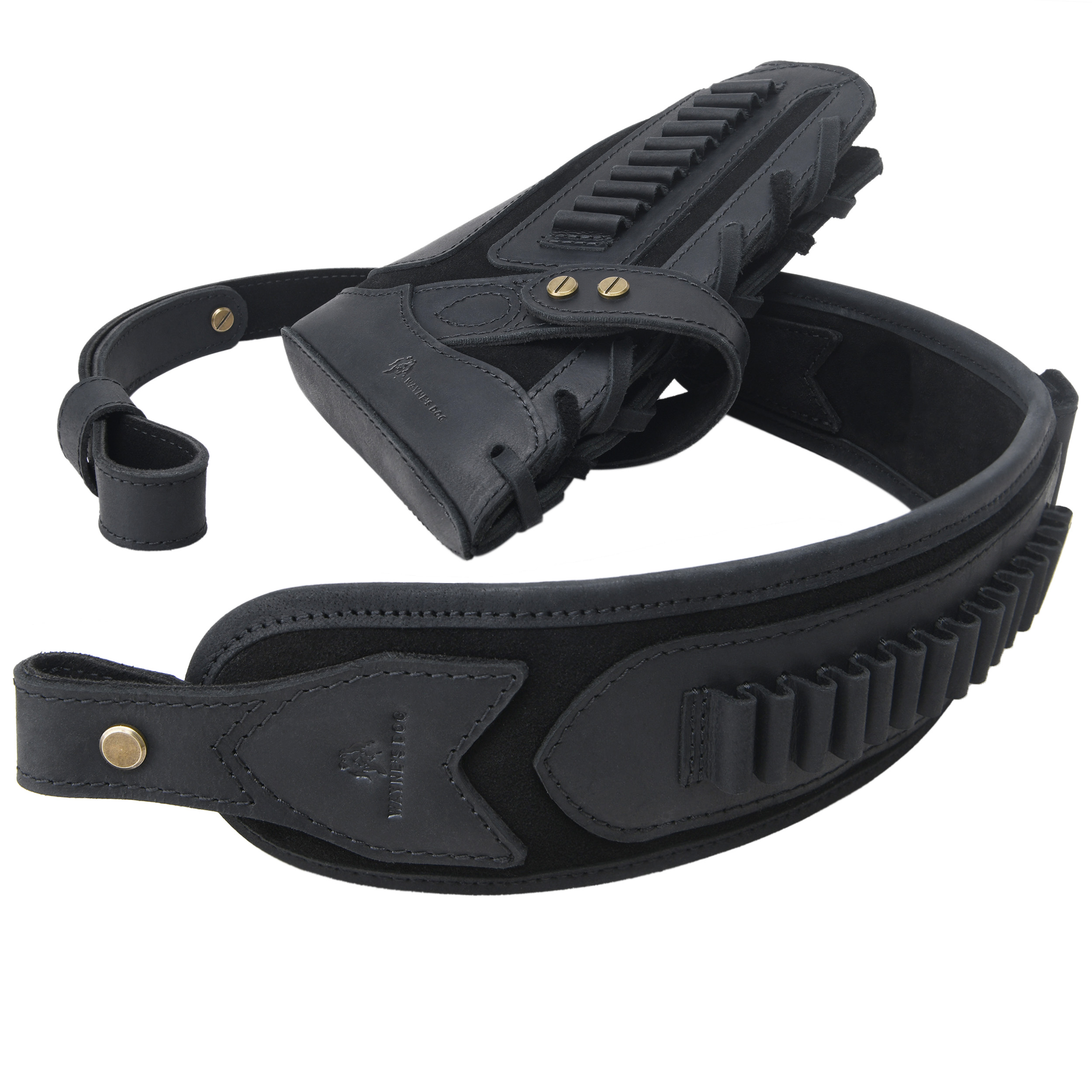 Cowhide Leather Rifle Buttstock Cheek Rest Pad with Matched Sling