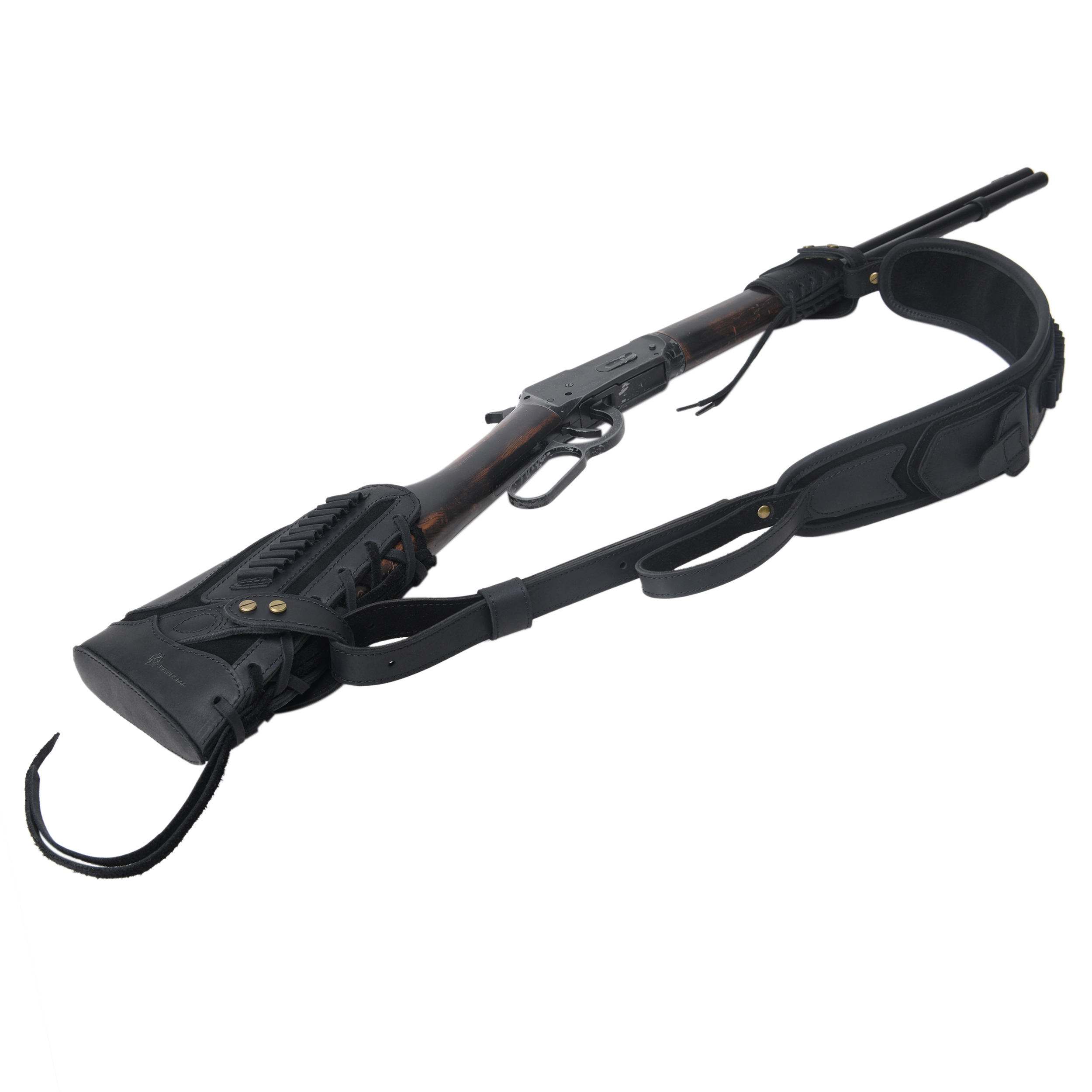 No Drill Set Leather Rifle Sling, Gun Buttstock, Sling Ring for.308.22