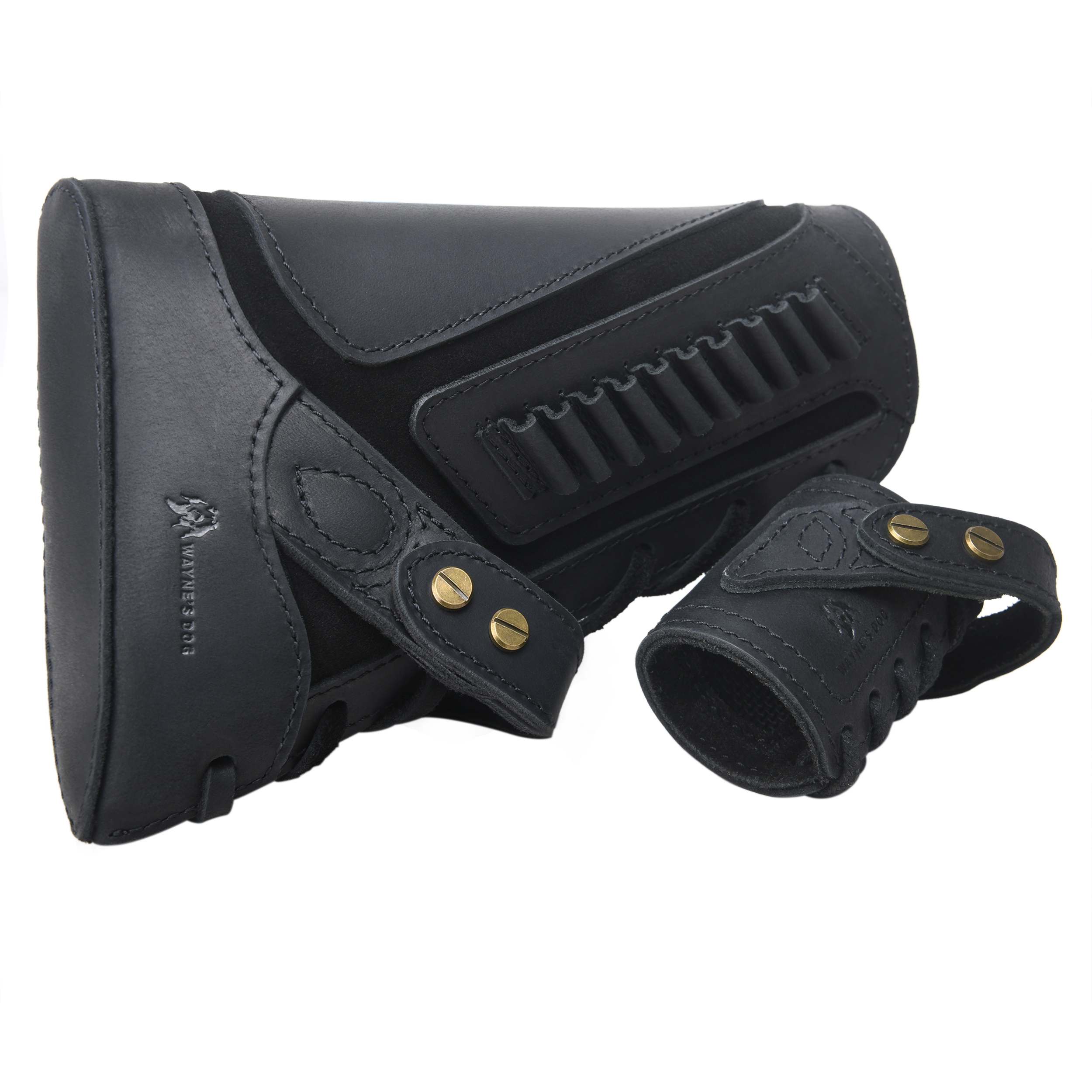 Leather No-Drill Rifle Magazine Pouch with Sling Ring for .30-30.45-70