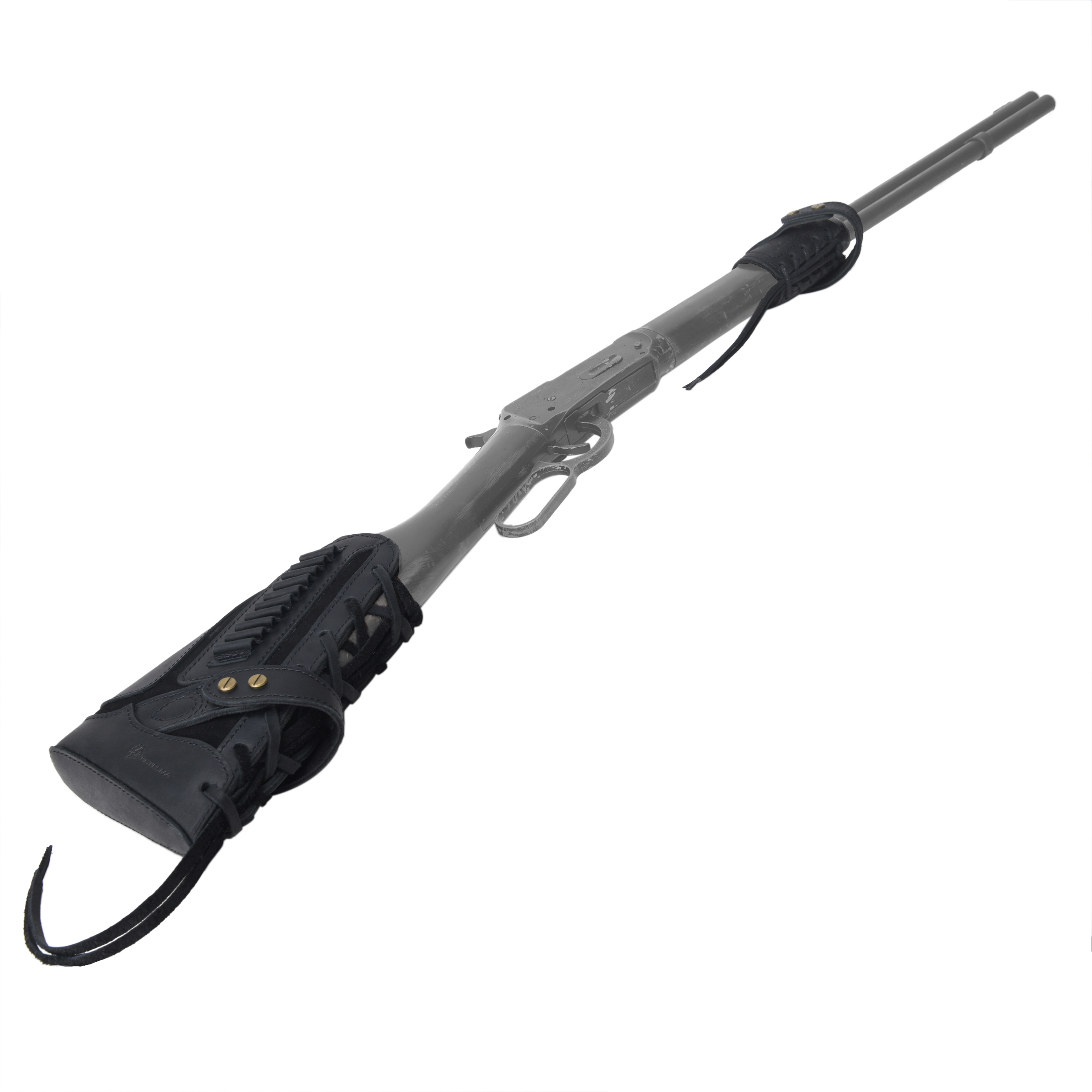 Leather No-Drill Rifle Magazine Pouch with Sling Ring for .30-30.45-70