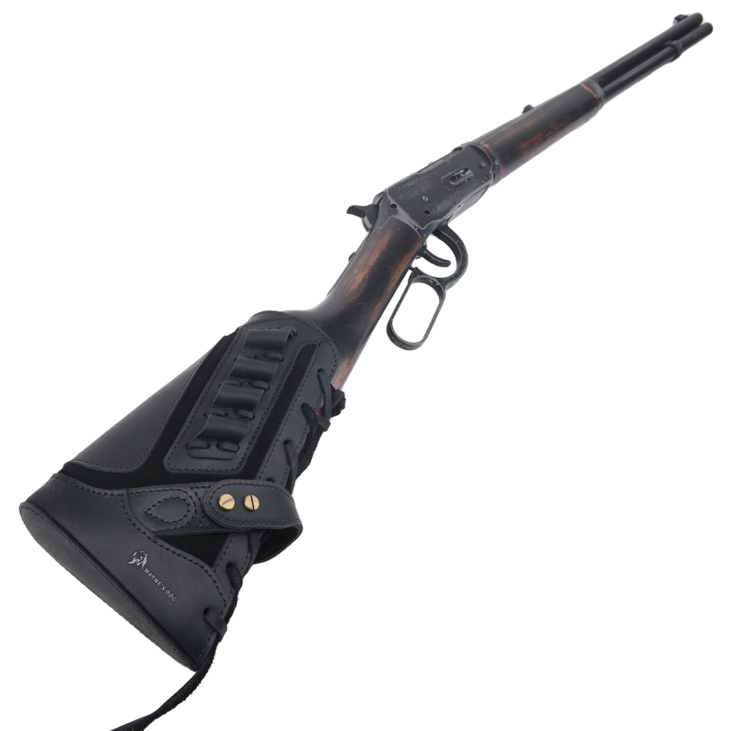 Full Leather Rifle No Drill Need Buttstock Rifle Gun Holster for .30-30.45-70.22