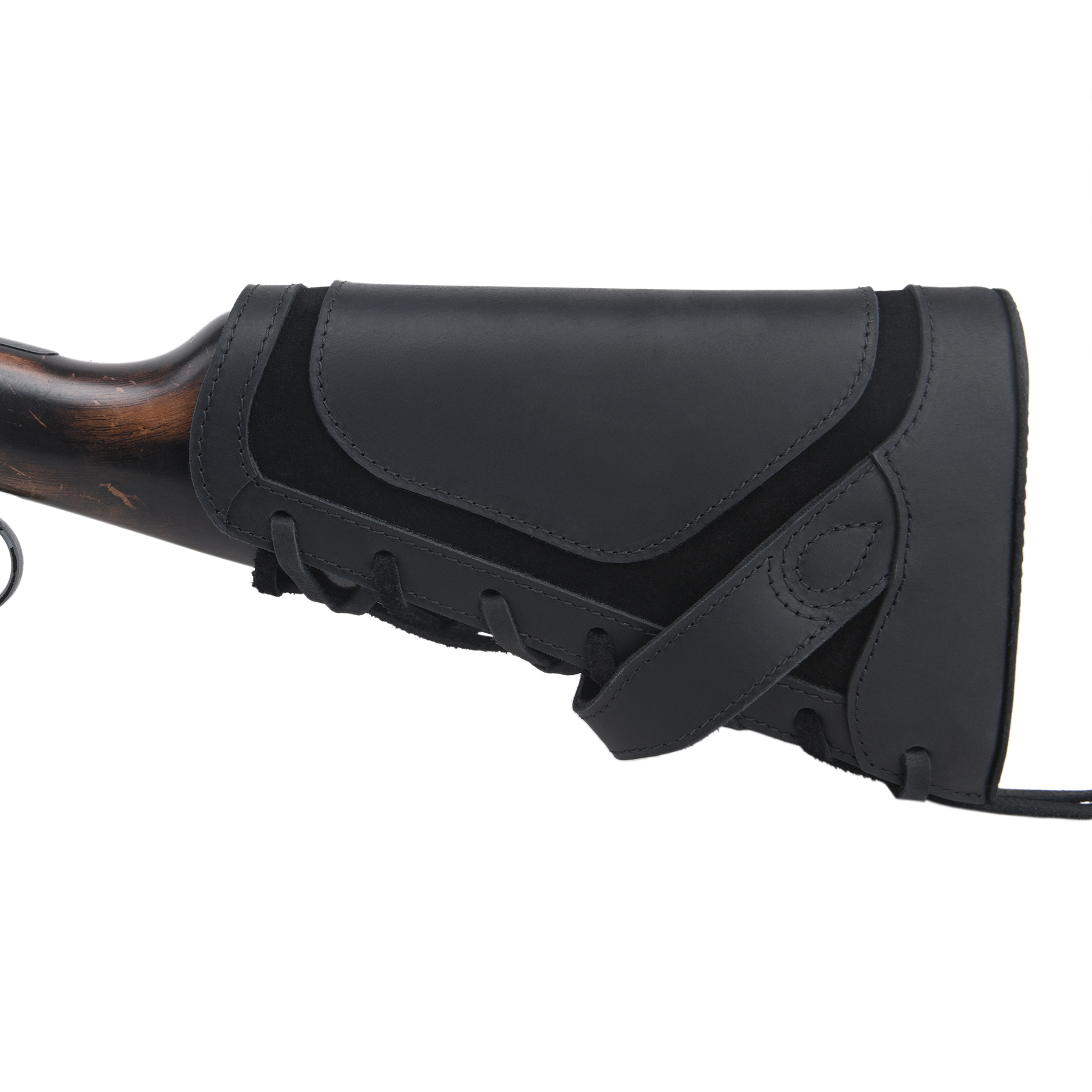 Full Leather Rifle No Drill Need Buttstock Rifle Gun Holster for .30-30.45-70.22