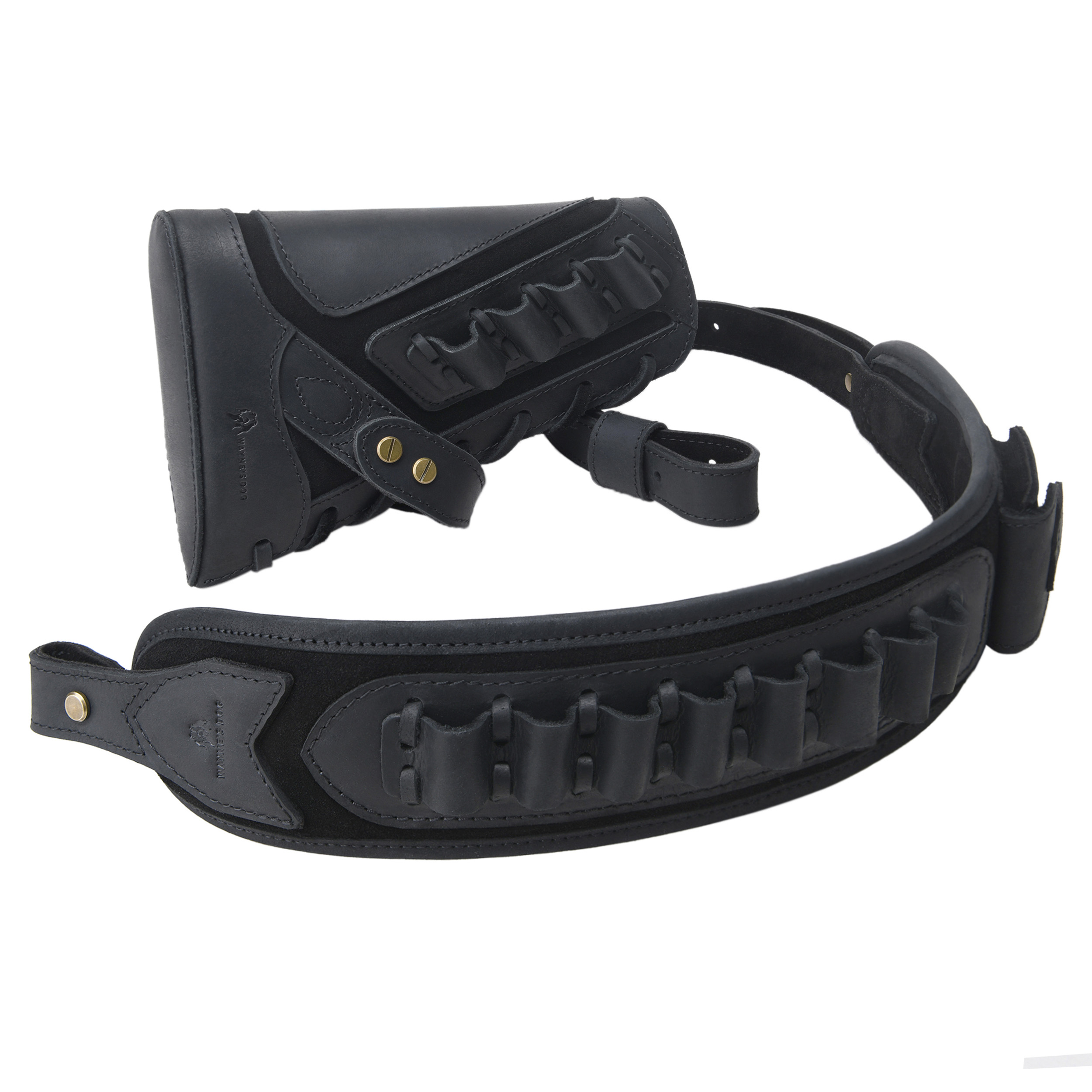 Cowhide Leather Rifle Buttstock Cheek Rest Pad with Matched Sling