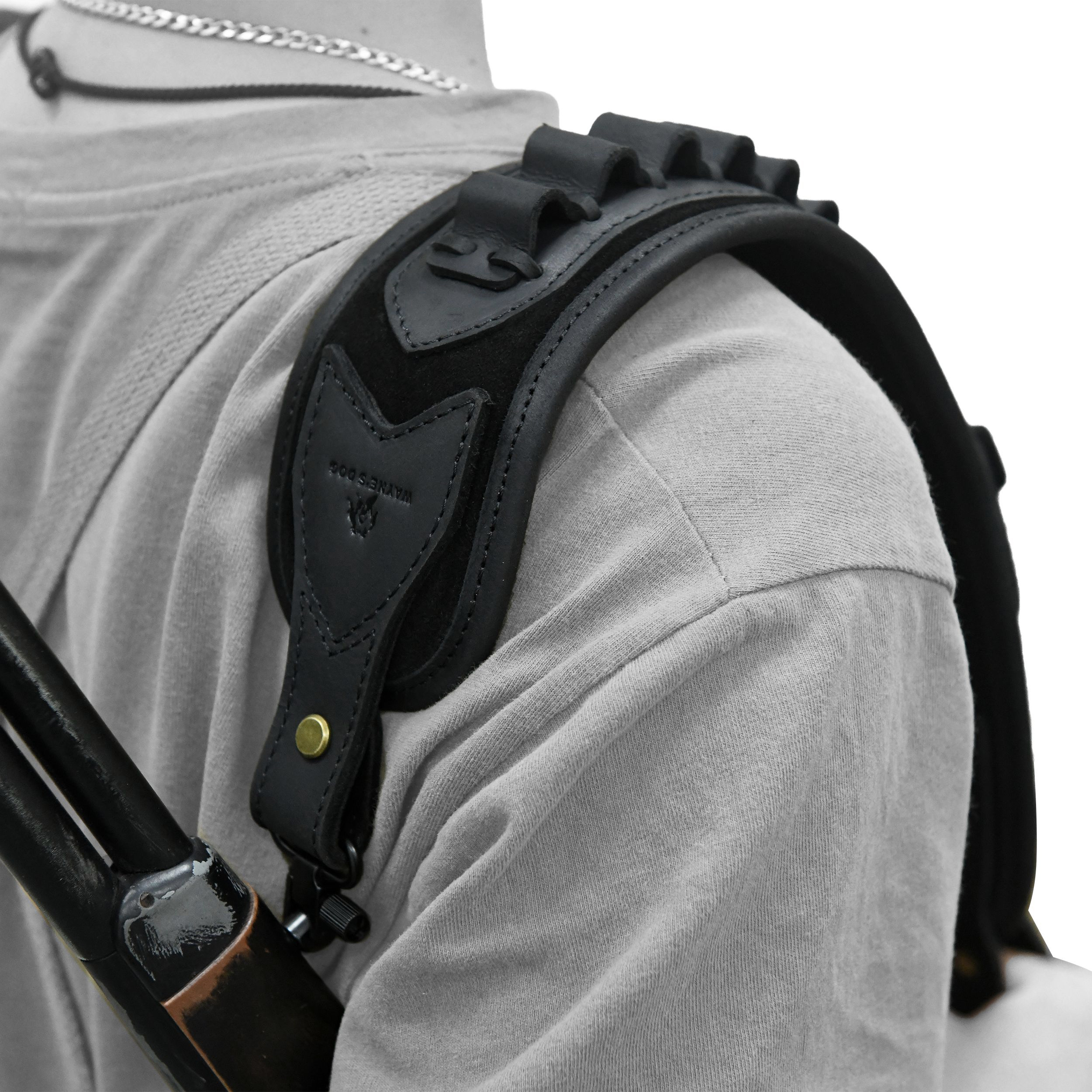 Cowhide Leather Rifle Buttstock Cheek Rest Pad with Matched Sling