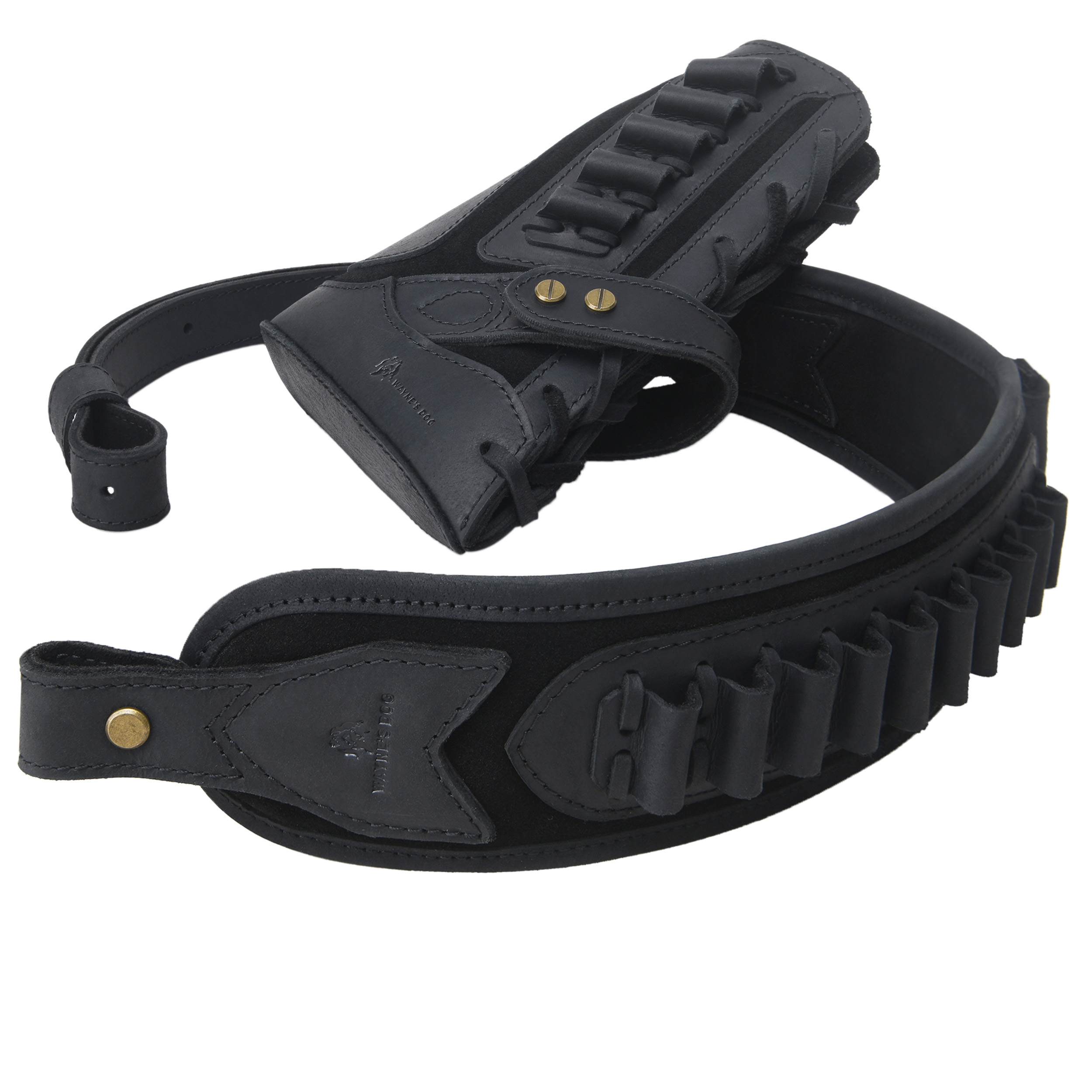 Cowhide Leather Rifle Buttstock Cheek Rest Pad with Matched Sling