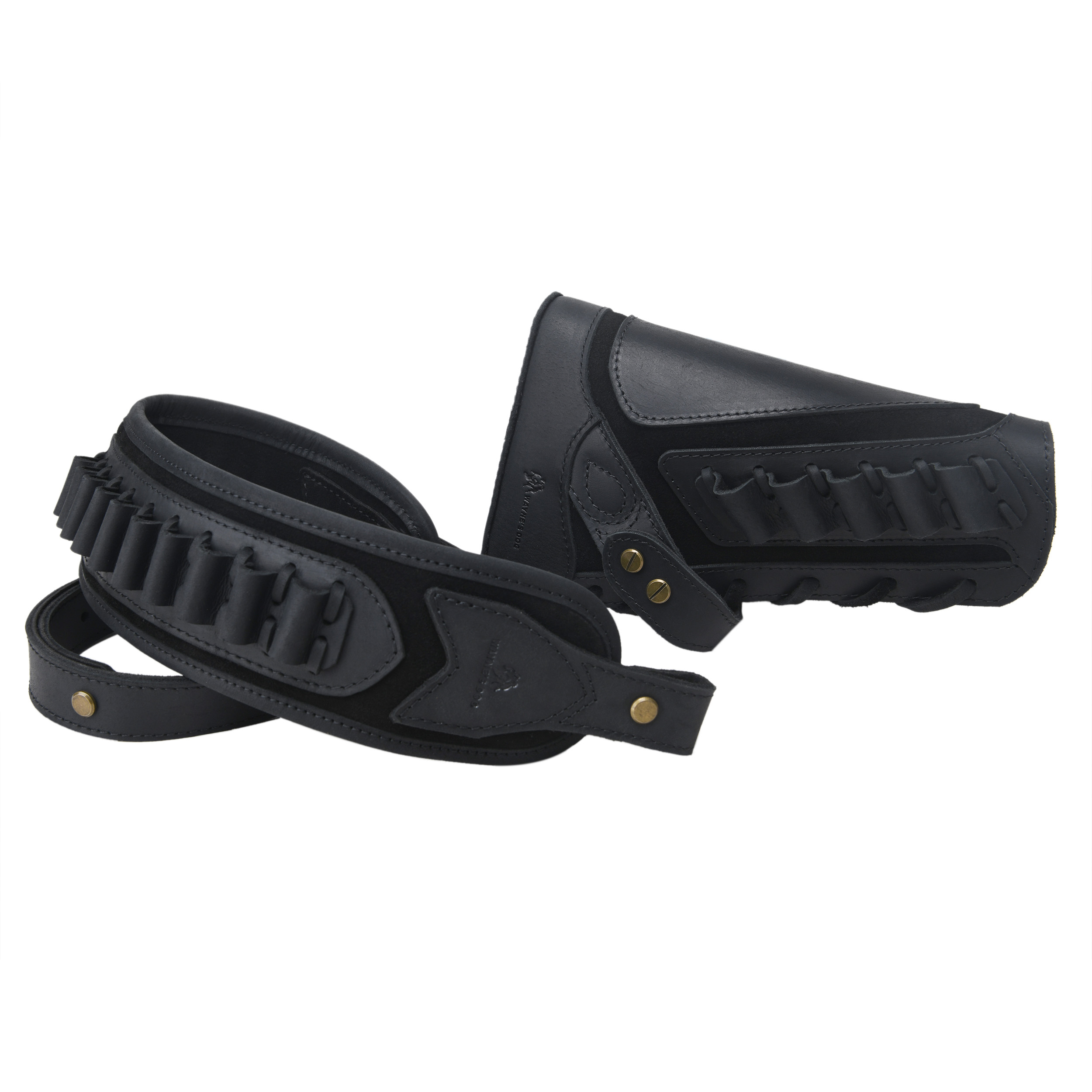 Cowhide Leather Rifle Buttstock Cheek Rest Pad with Matched Sling