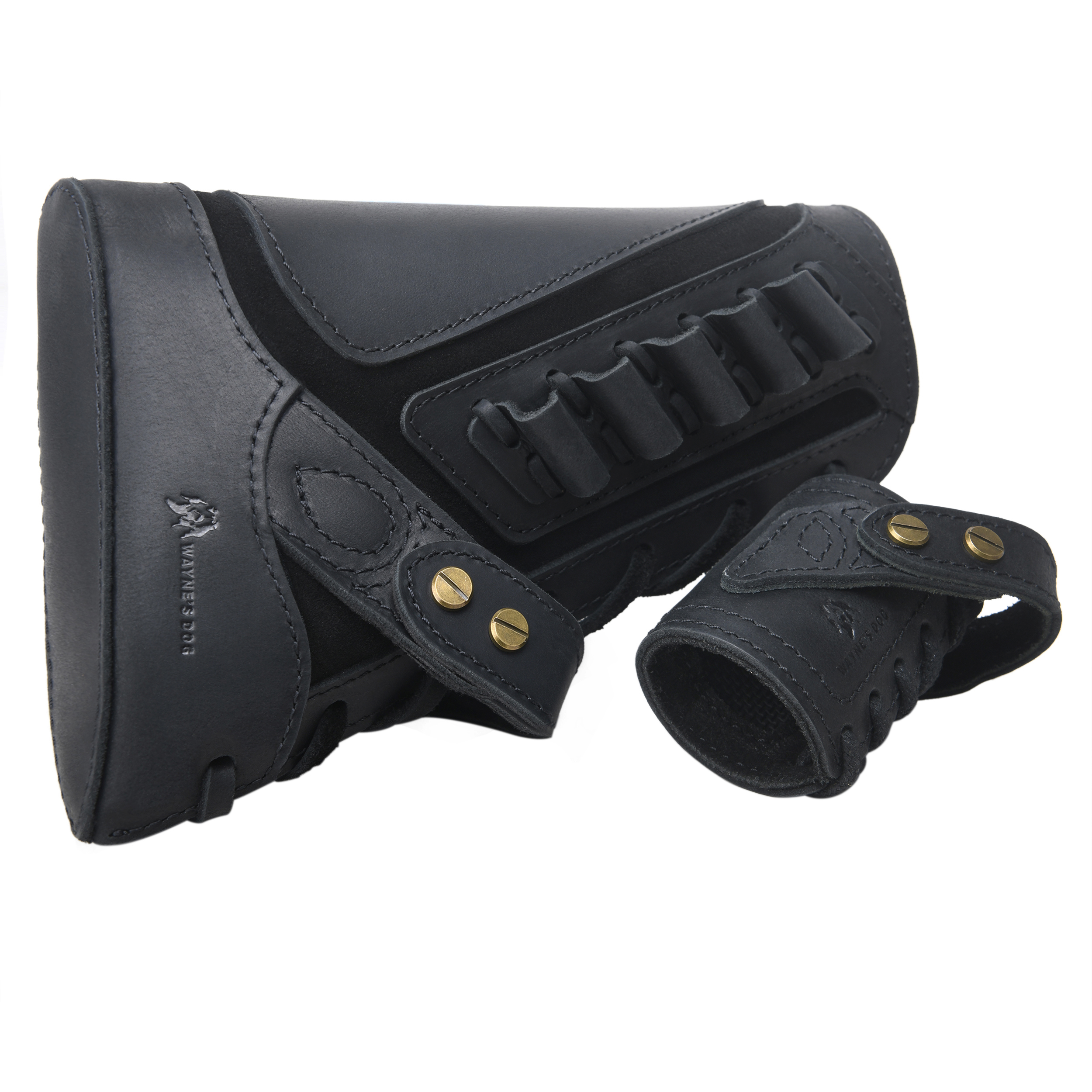 Leather No-Drill Rifle Magazine Pouch with Sling Ring for .30-30.45-70