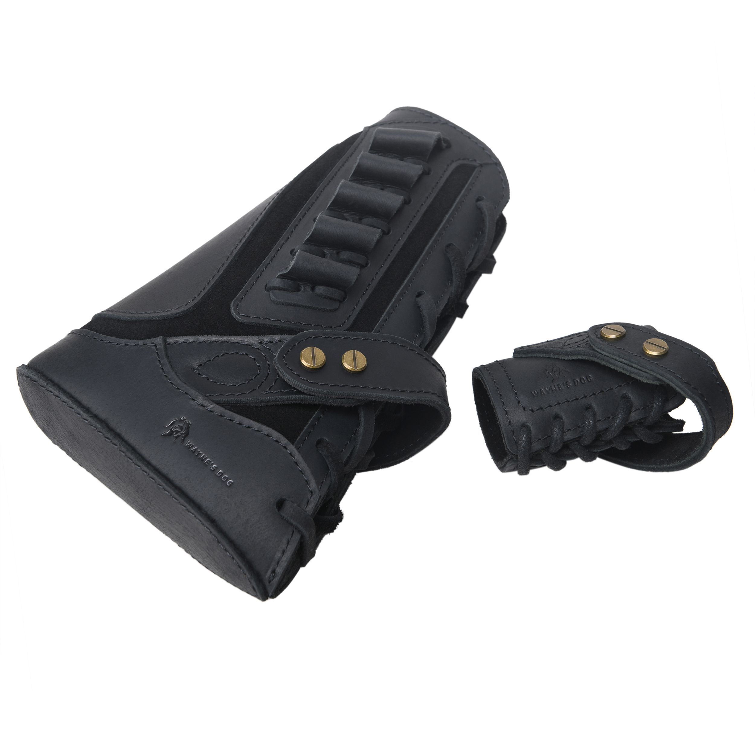 Leather No-Drill Rifle Magazine Pouch with Sling Ring for .30-30.45-70