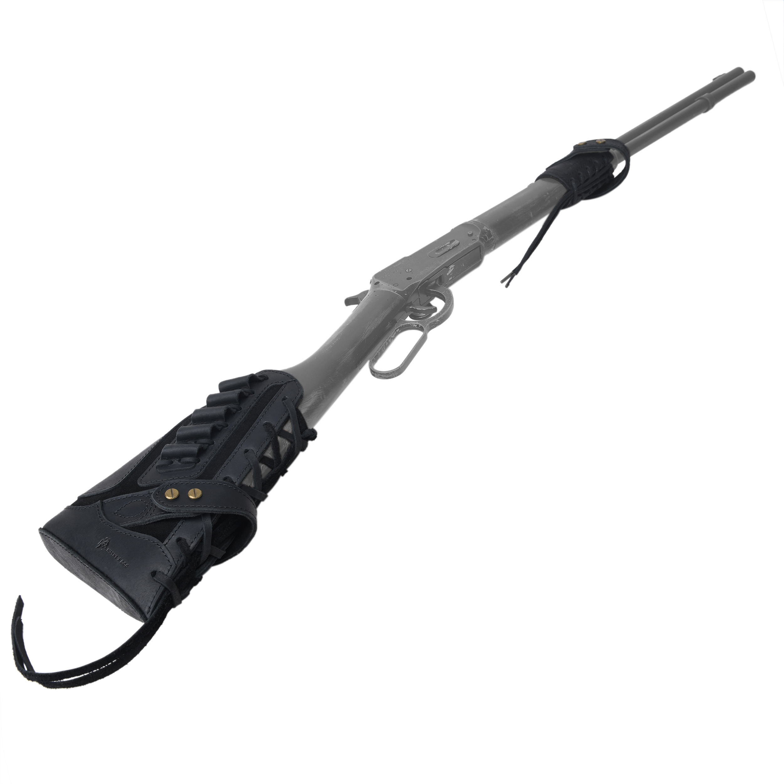 Leather No-Drill Rifle Magazine Pouch with Sling Ring for .30-30.45-70