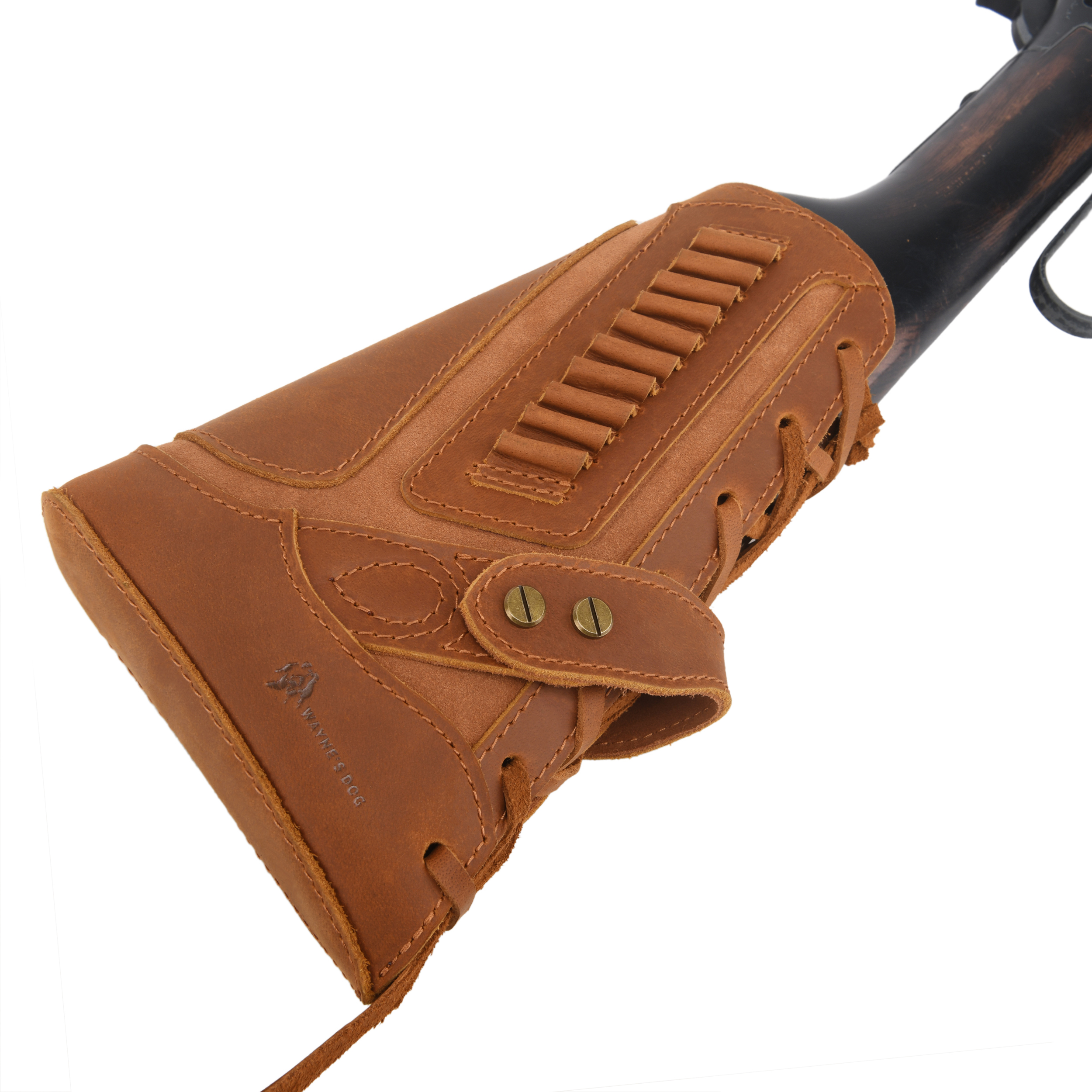 Full Leather Rifle No Drill Need Buttstock Rifle Gun Holster for .30-30.45-70.22