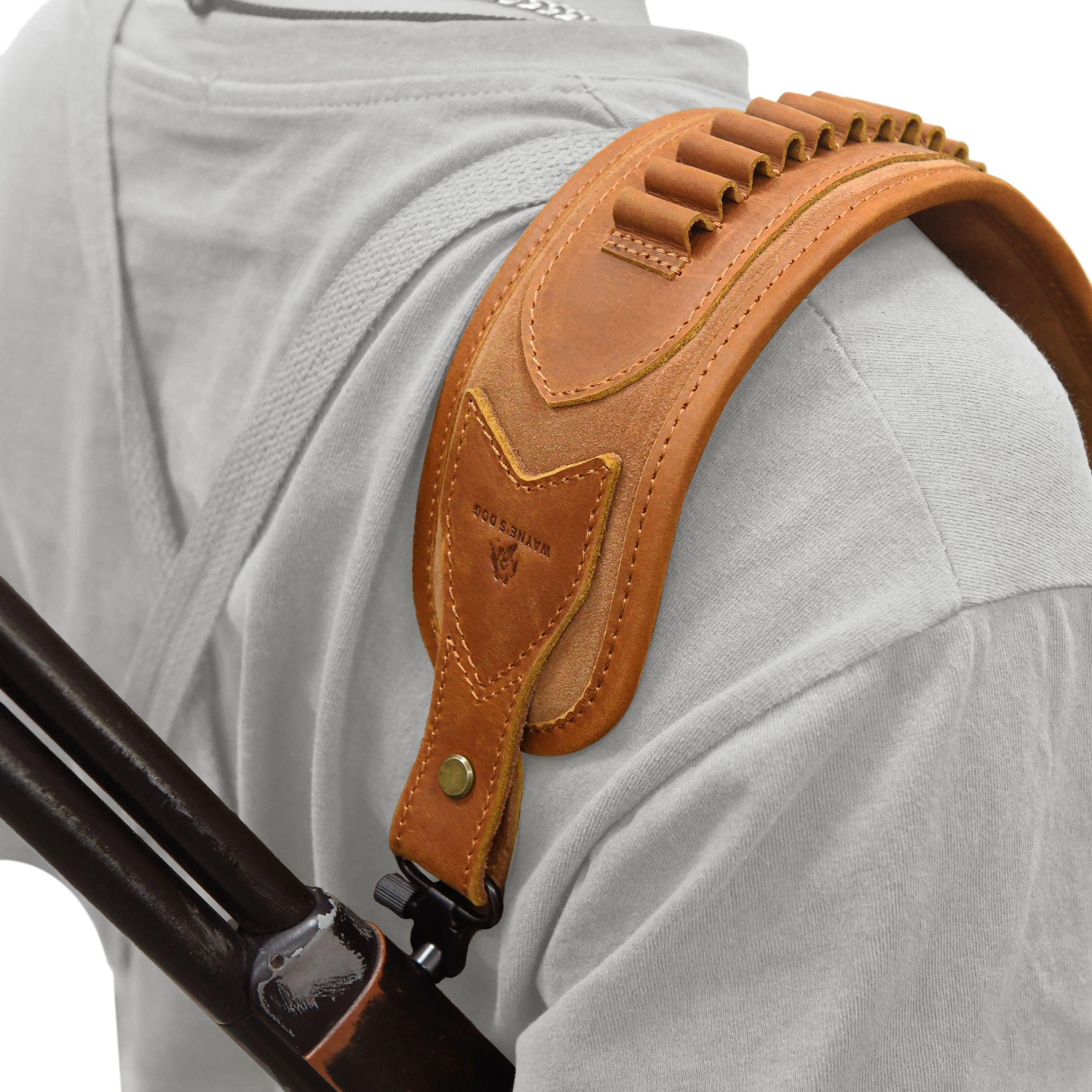 Cowhide Leather Rifle Buttstock Cheek Rest Pad with Matched Sling