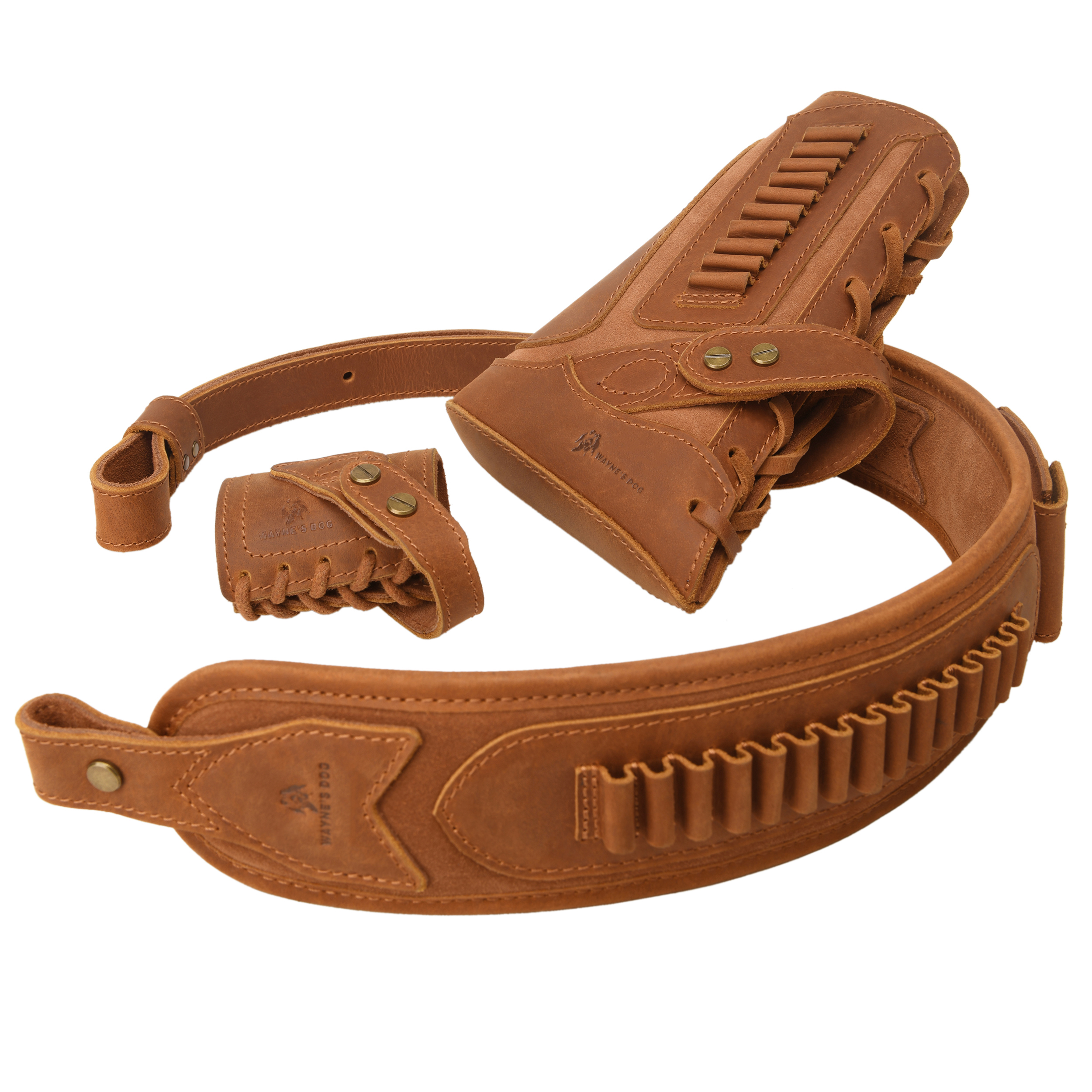 No Drill Set Leather Rifle Sling, Gun Buttstock, Sling Ring for.308.22