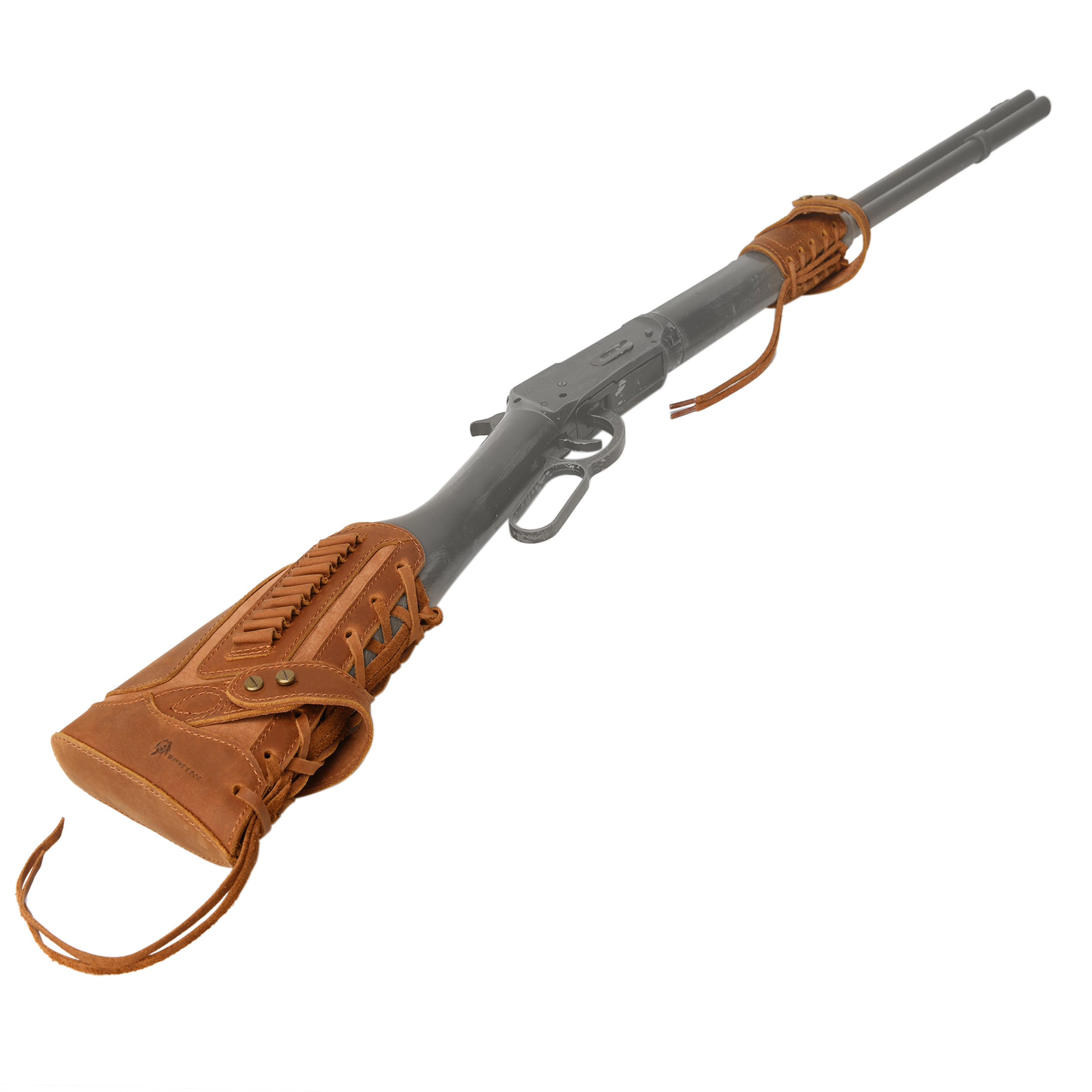 Leather No-Drill Rifle Magazine Pouch with Sling Ring for .30-30.45-70