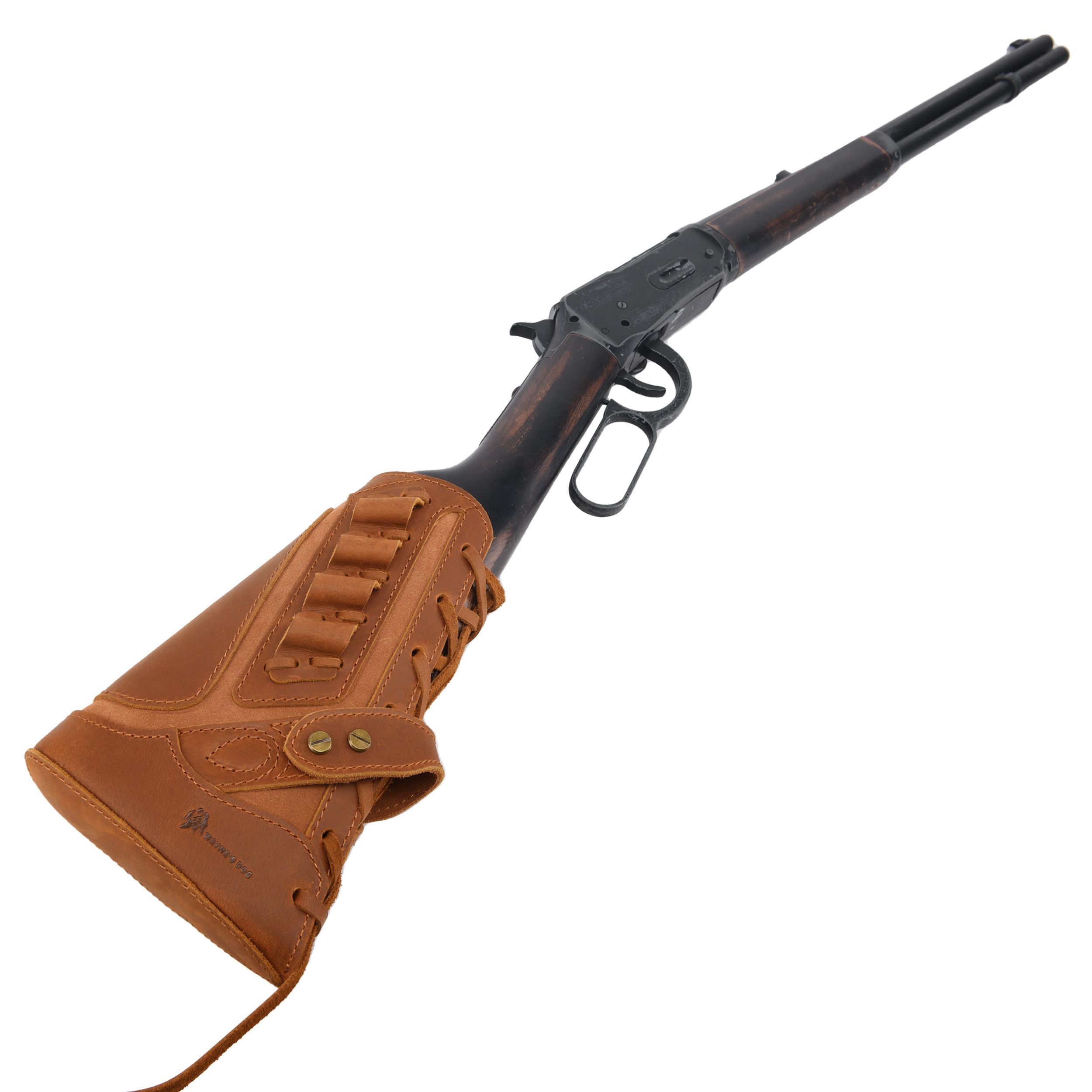 Full Leather Rifle No Drill Need Buttstock Rifle Gun Holster for .30-30.45-70.22