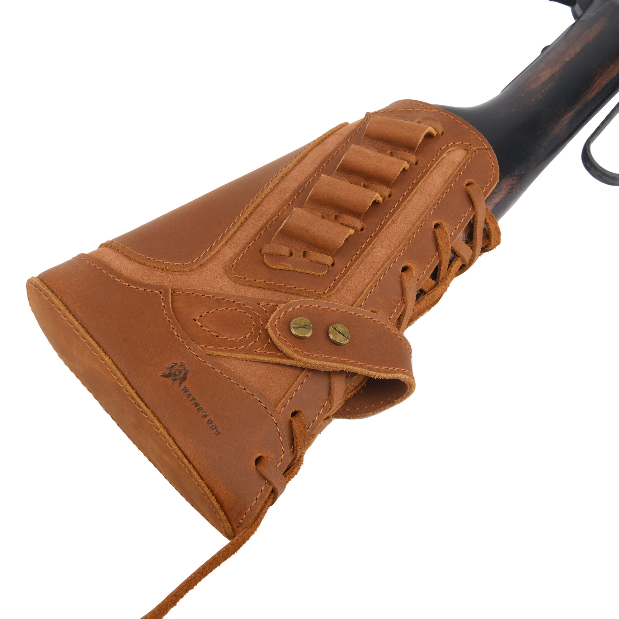 Full Leather Rifle No Drill Need Buttstock Rifle Gun Holster for .30-30.45-70.22