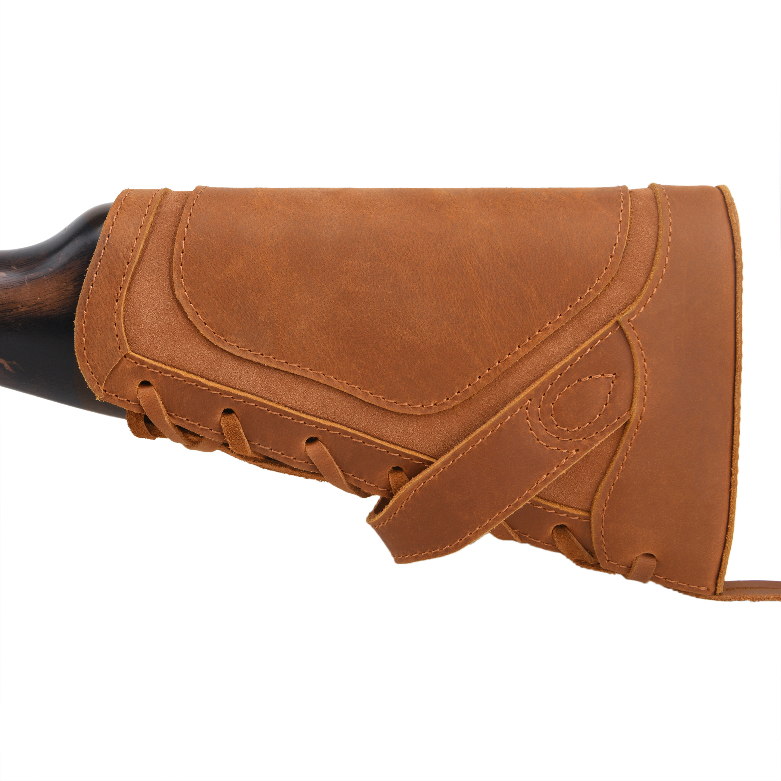 Full Leather Rifle No Drill Need Buttstock Rifle Gun Holster for .30-30.45-70.22