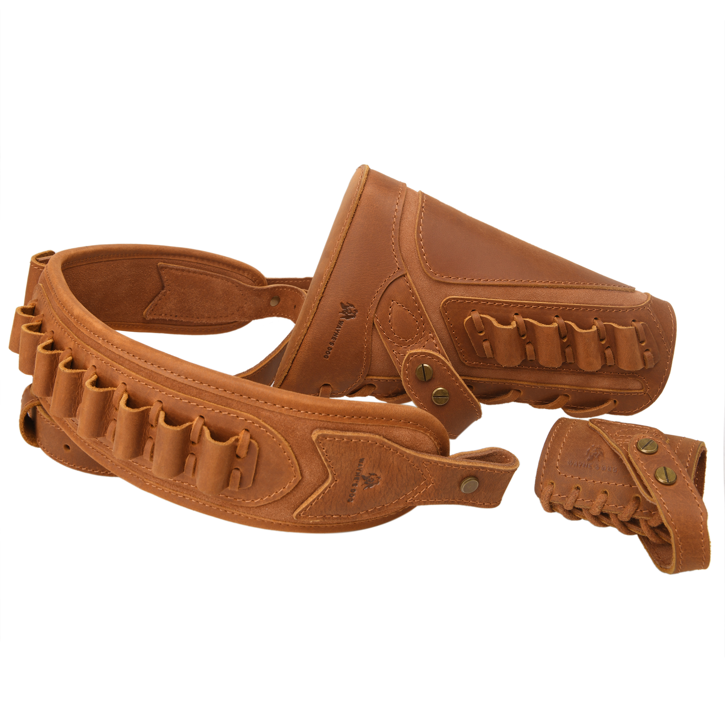 No Drill Set Leather Rifle Sling, Gun Buttstock, Sling Ring for.308.22