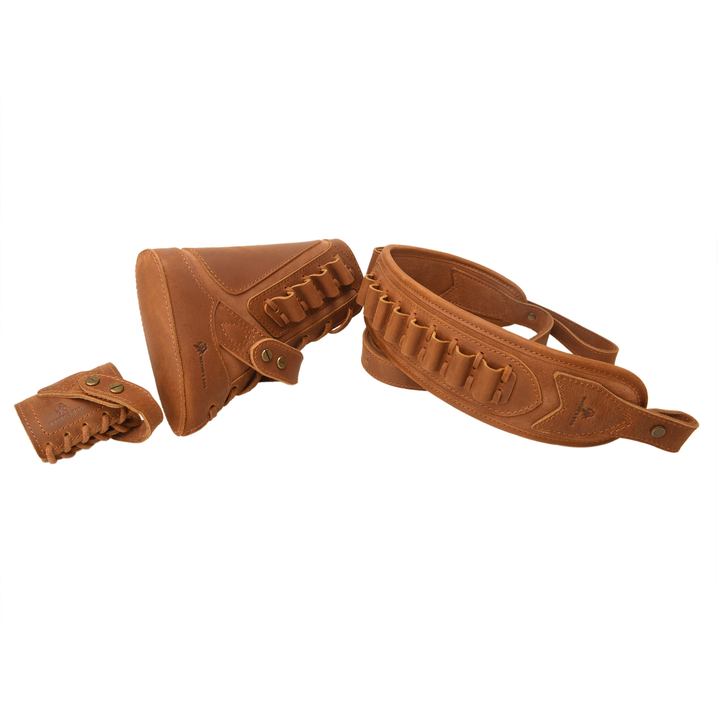 No Drill Set Leather Rifle Sling, Gun Buttstock, Sling Ring for.308.22