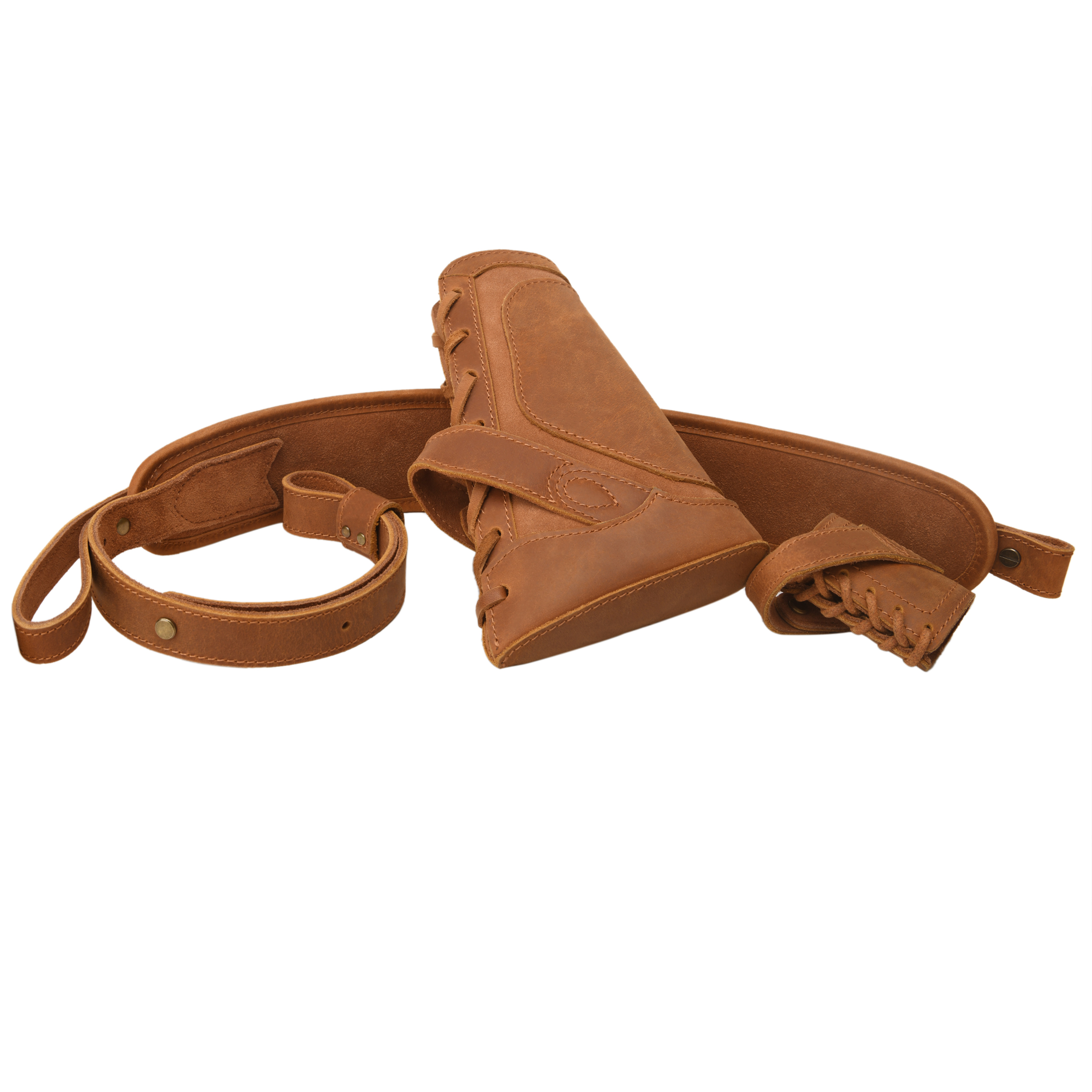 No Drill Set Leather Rifle Sling, Gun Buttstock, Sling Ring for.308.22