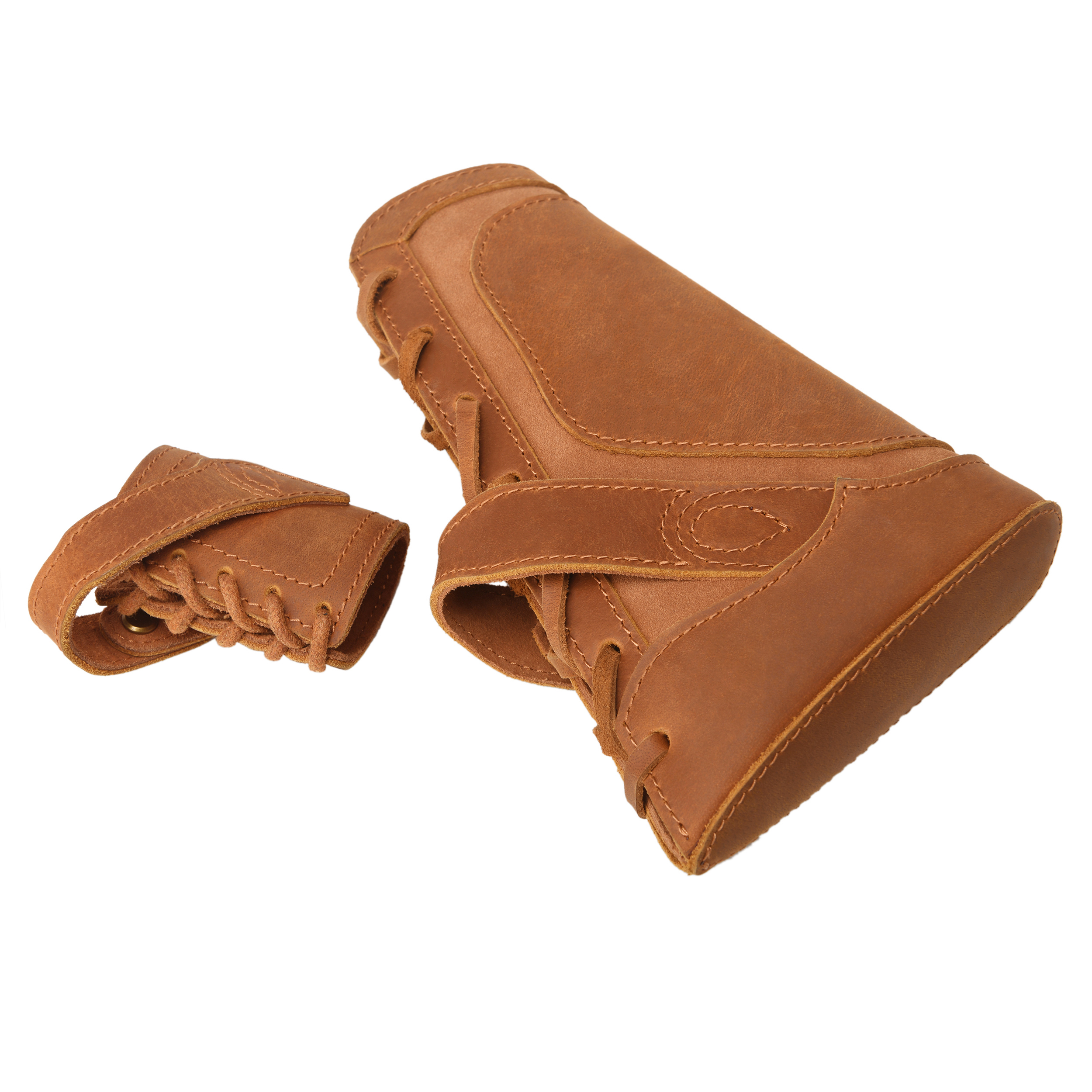 Leather No-Drill Rifle Magazine Pouch with Sling Ring for .30-30.45-70