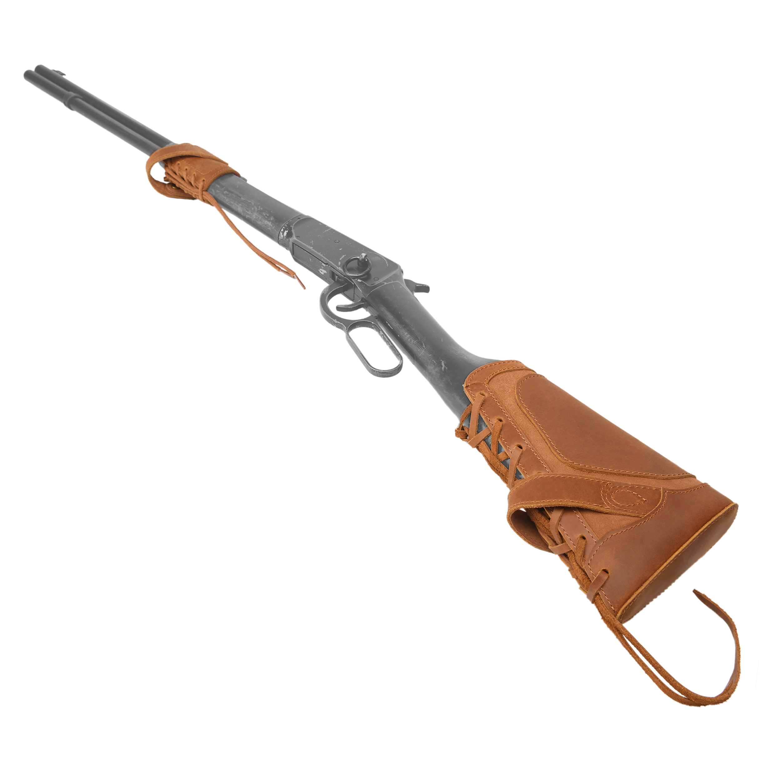 Leather No-Drill Rifle Magazine Pouch with Sling Ring for .30-30.45-70