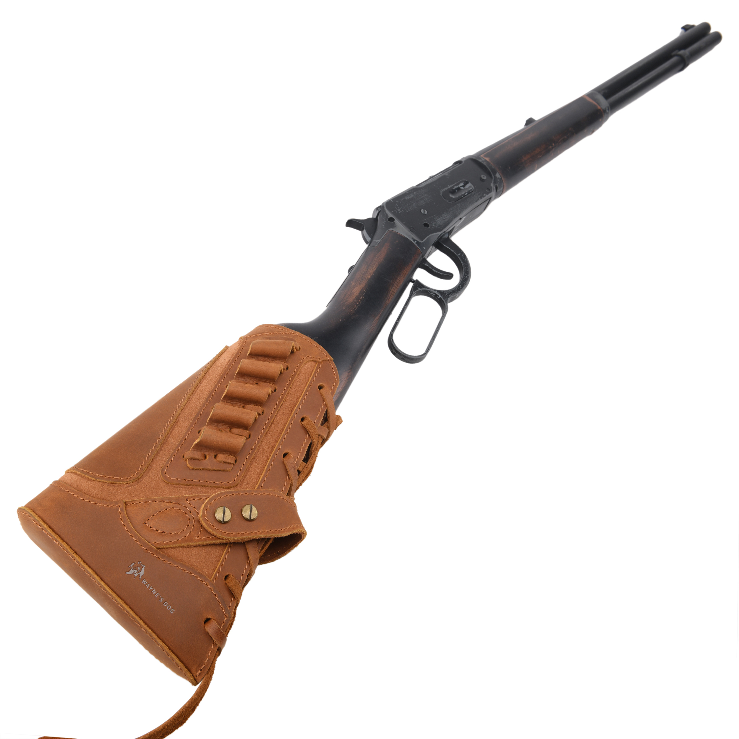 Full Leather Rifle No Drill Need Buttstock Rifle Gun Holster for .30-30.45-70.22