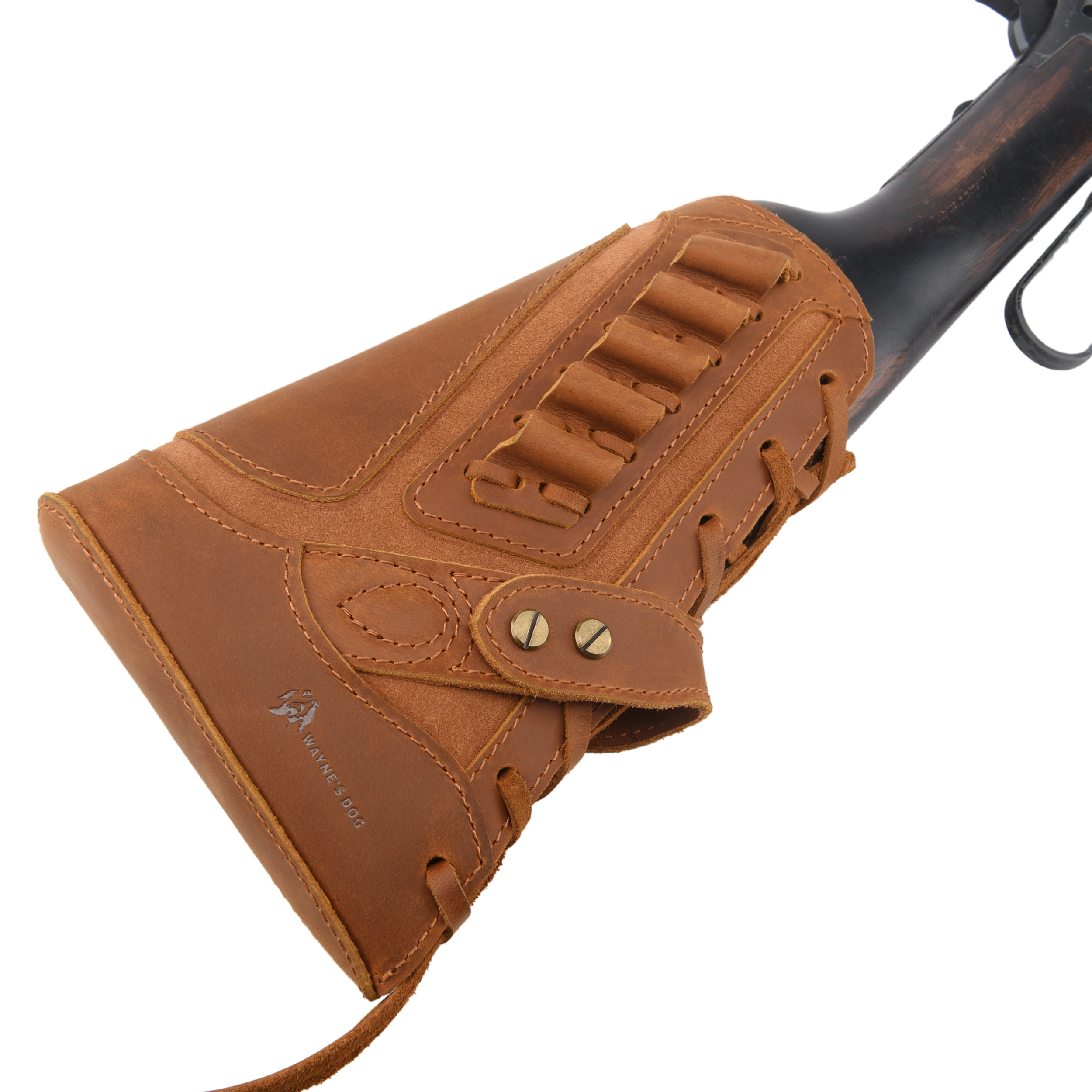 Full Leather Rifle No Drill Need Buttstock Rifle Gun Holster for .30-30.45-70.22