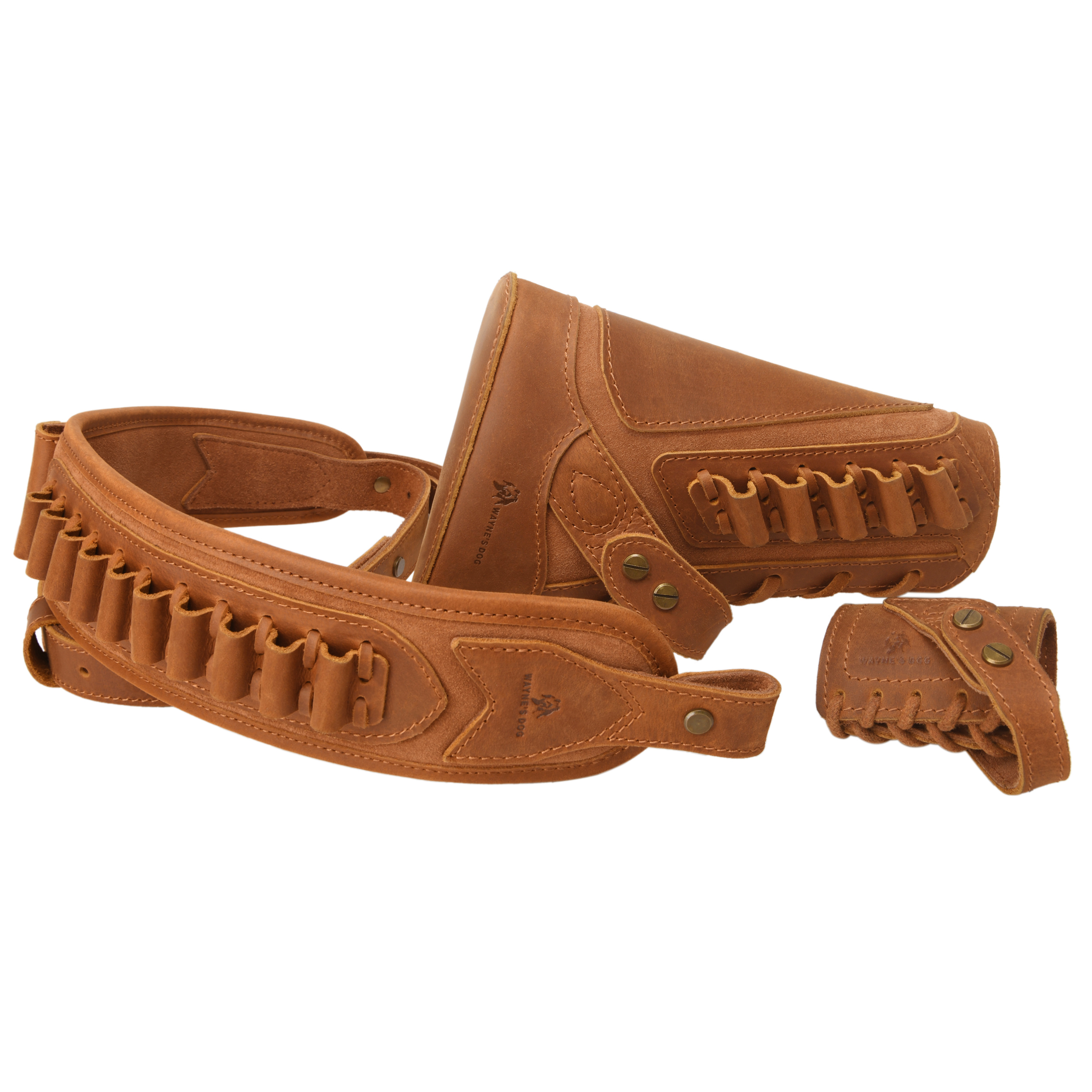 No Drill Set Leather Rifle Sling, Gun Buttstock, Sling Ring for.308.22