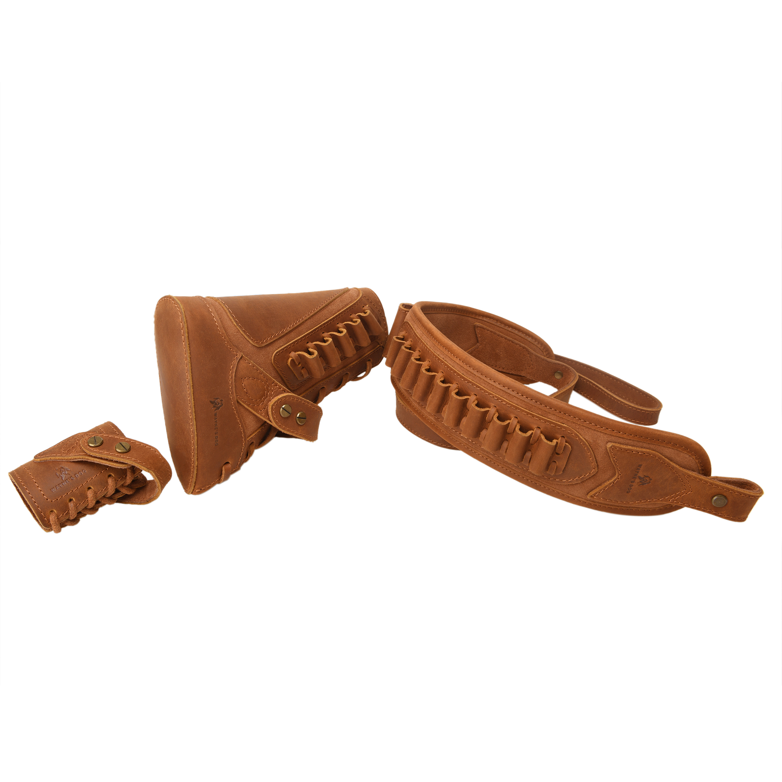 No Drill Set Leather Rifle Sling, Gun Buttstock, Sling Ring for.308.22