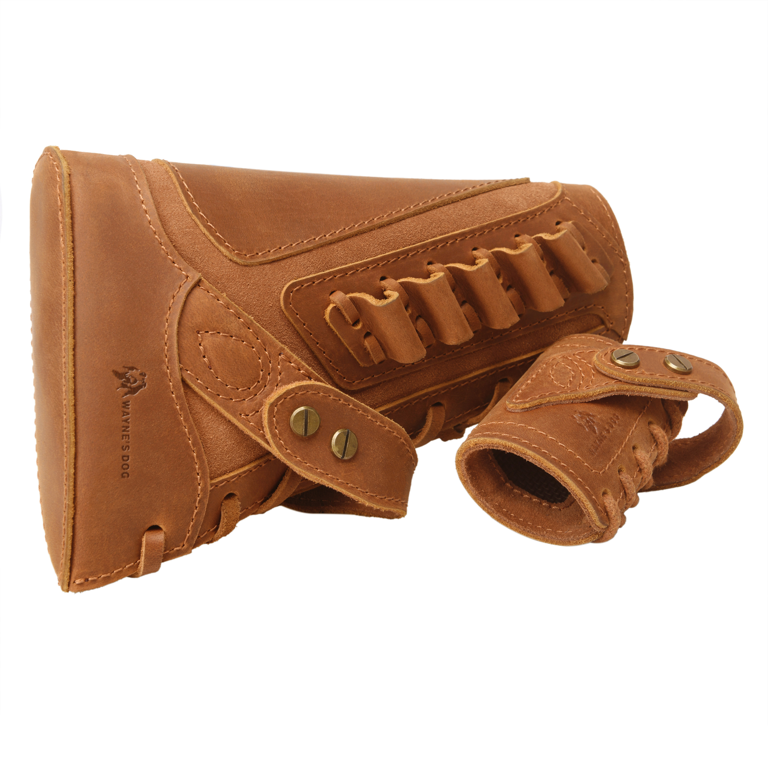 Leather No-Drill Rifle Magazine Pouch with Sling Ring for .30-30.45-70