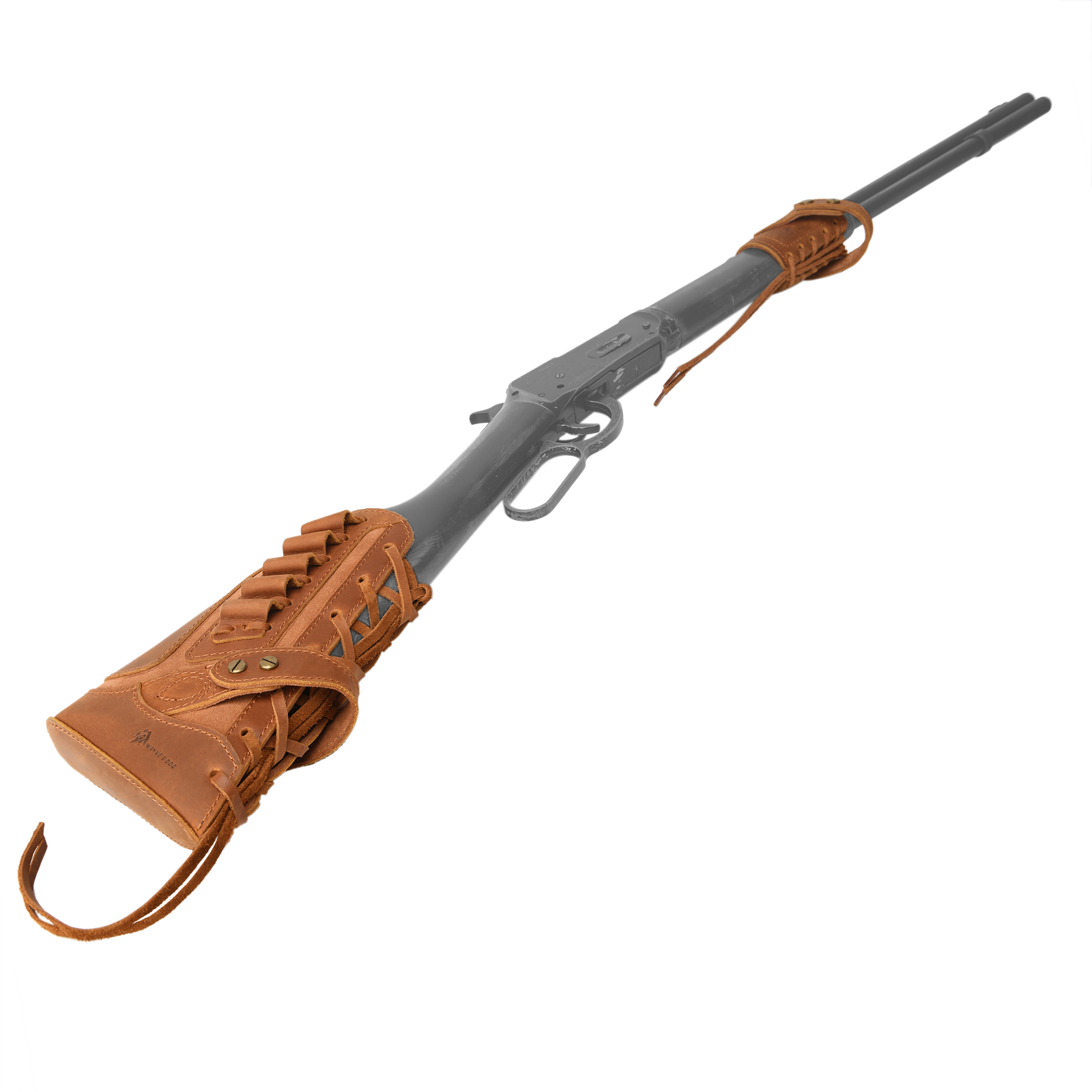 Leather No-Drill Rifle Magazine Pouch with Sling Ring for .30-30.45-70