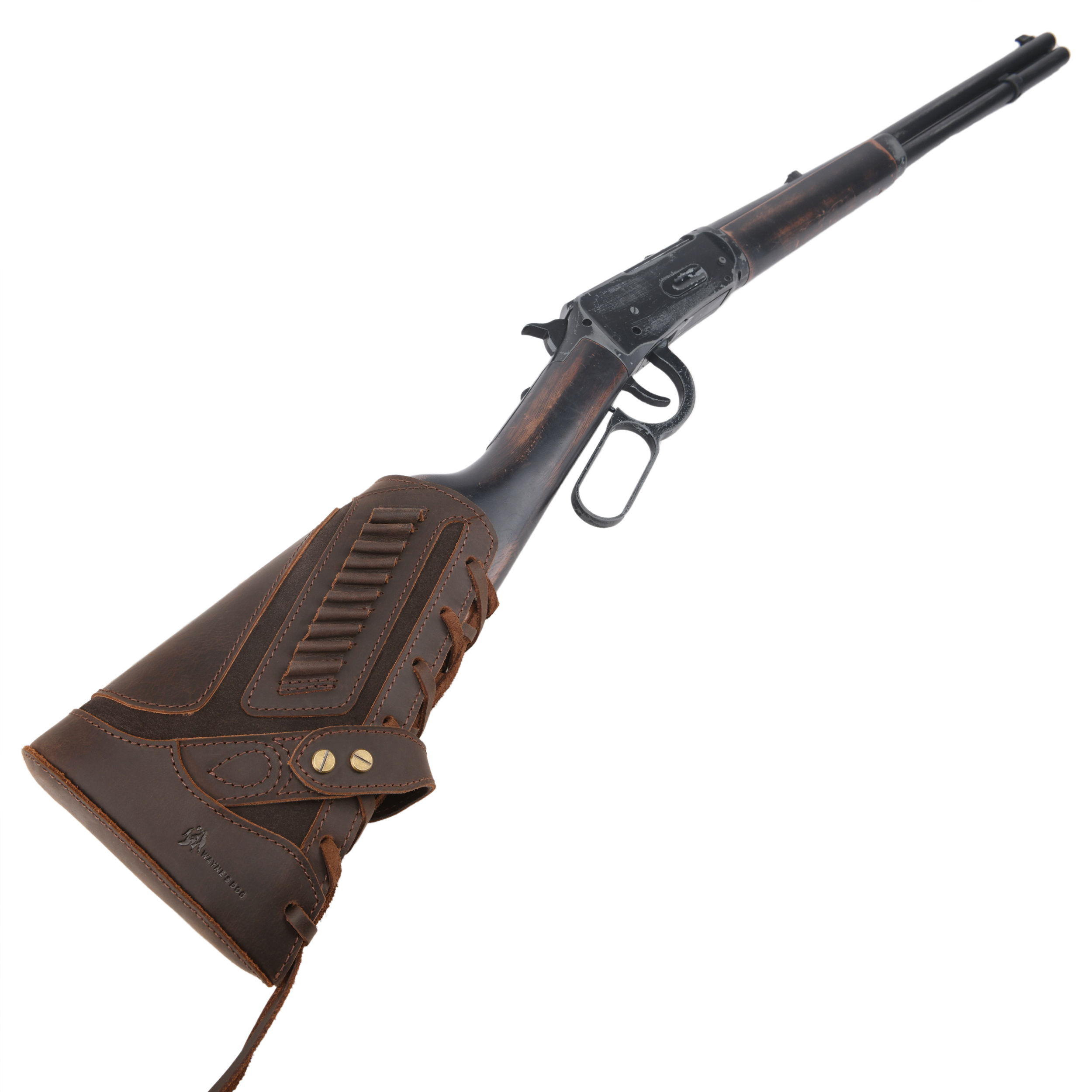 Full Leather Rifle No Drill Need Buttstock Rifle Gun Holster for .30-30.45-70.22