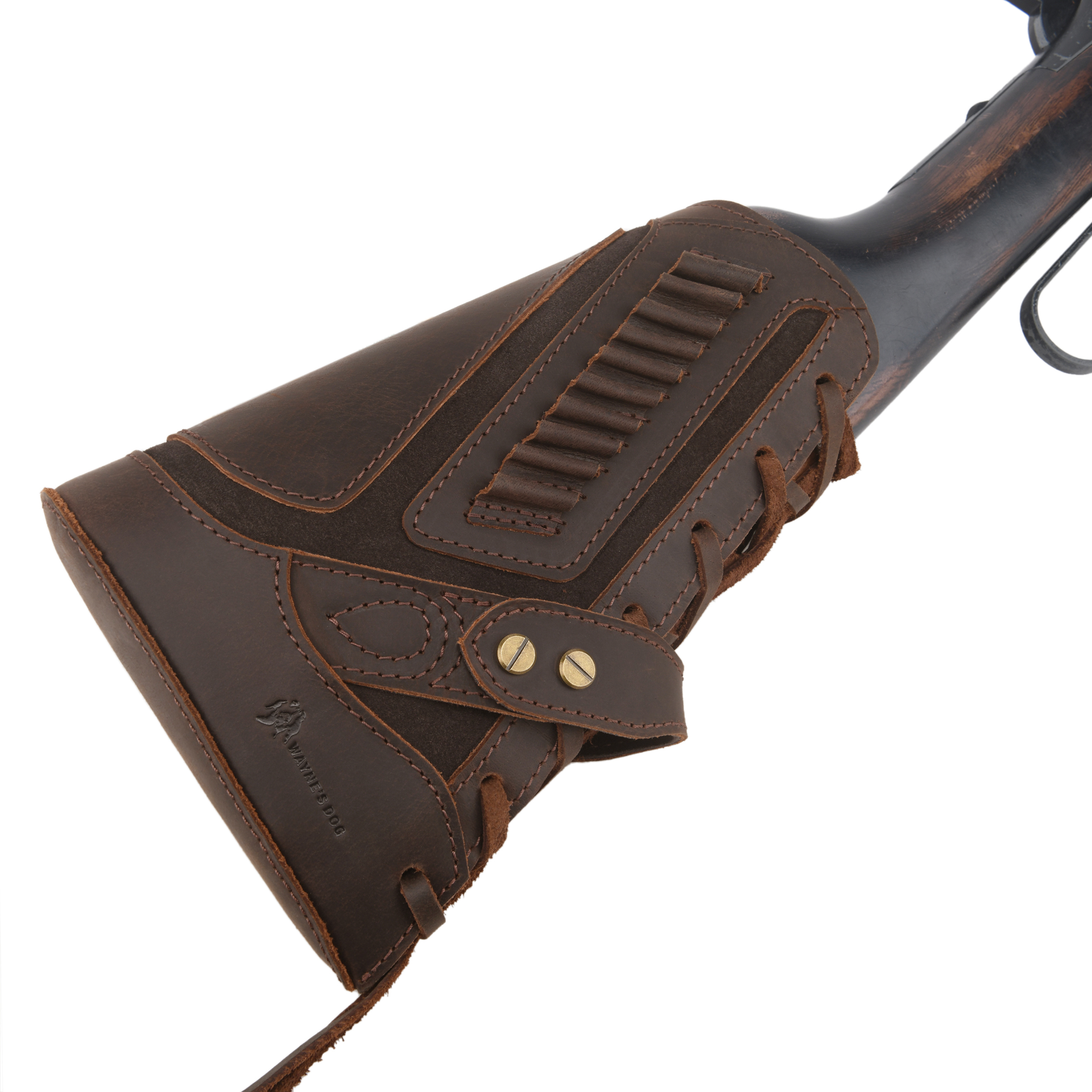 Full Leather Rifle No Drill Need Buttstock Rifle Gun Holster for .30-30.45-70.22