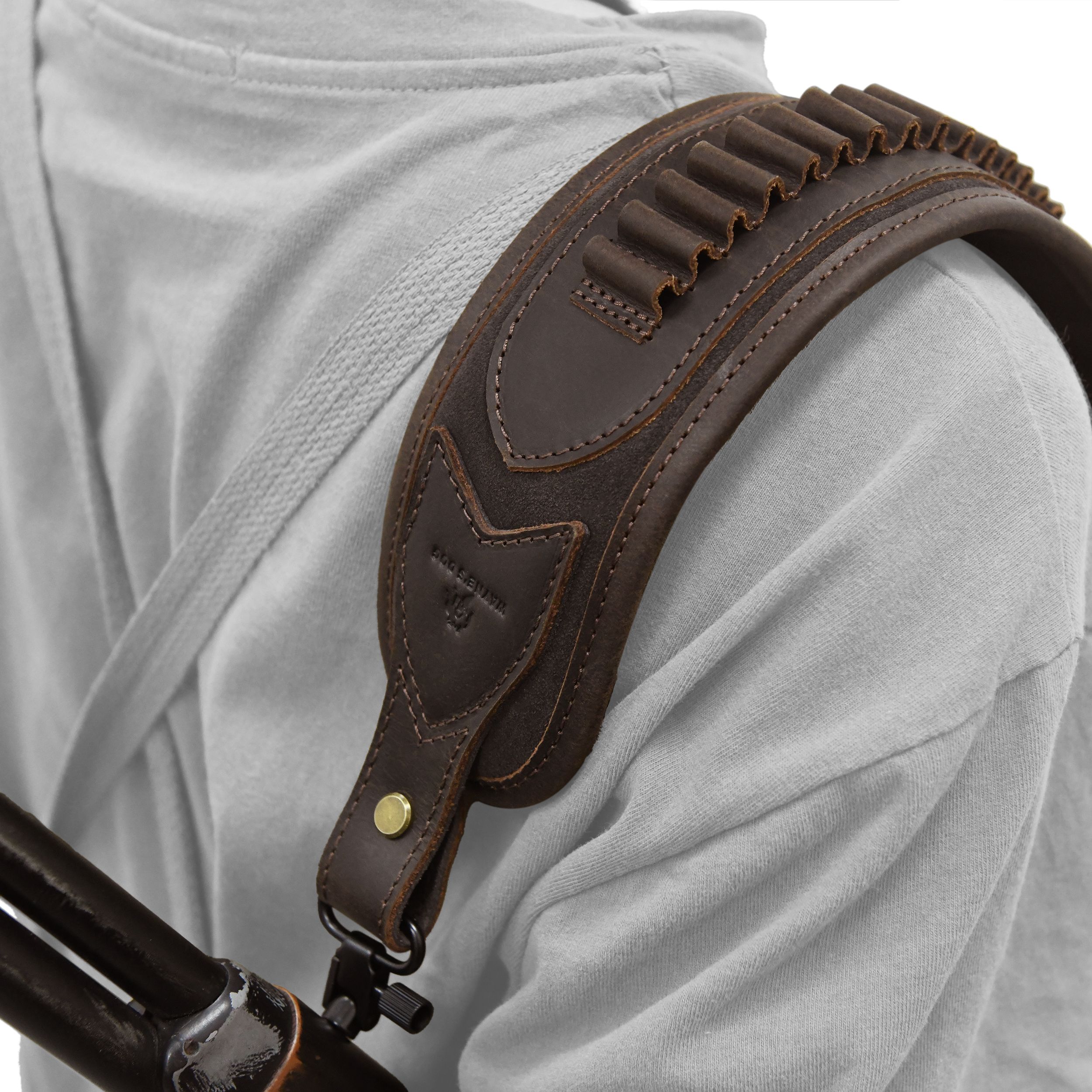 Cowhide Leather Rifle Buttstock Cheek Rest Pad with Matched Sling