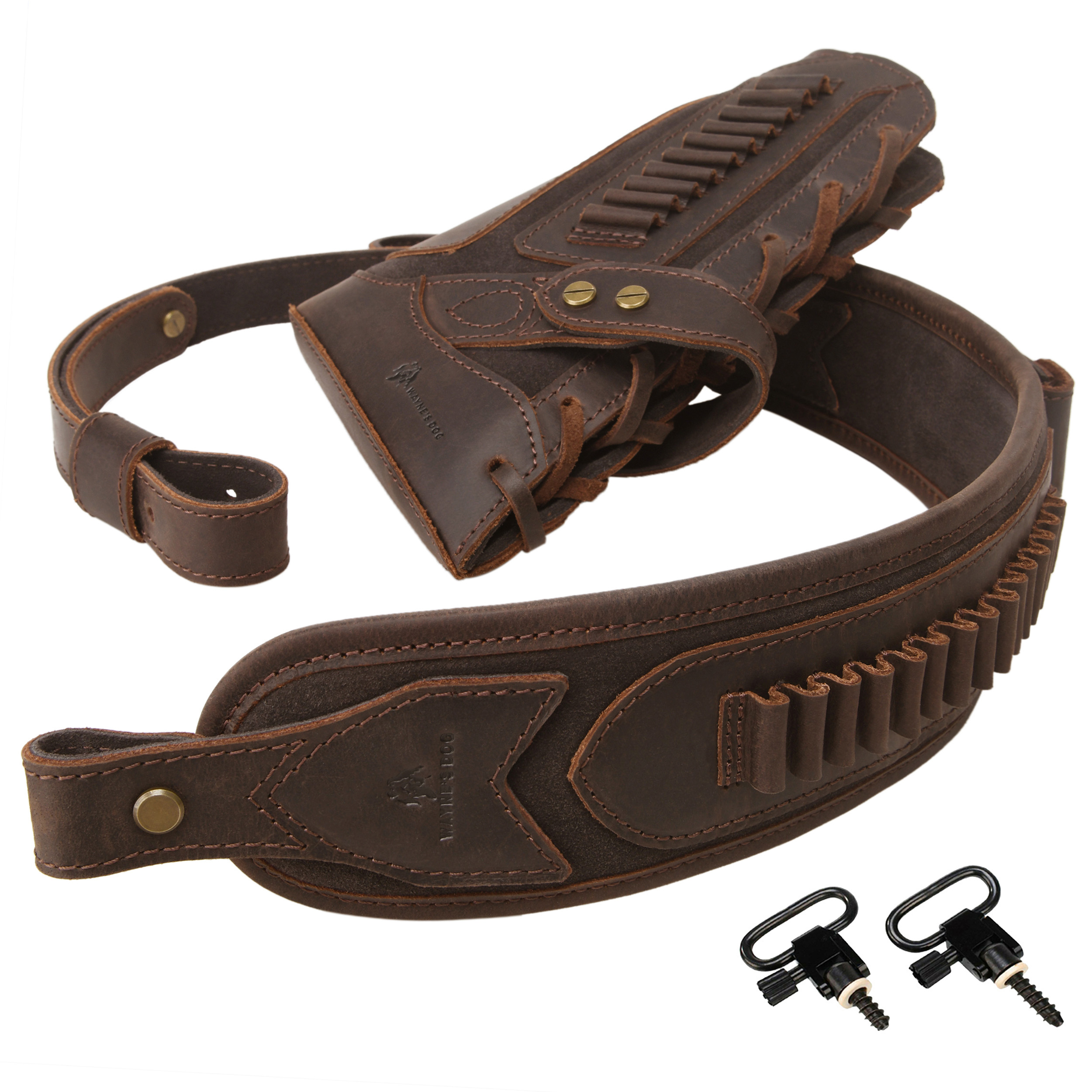 Cowhide Leather Rifle Buttstock Cheek Rest Pad with Matched Sling