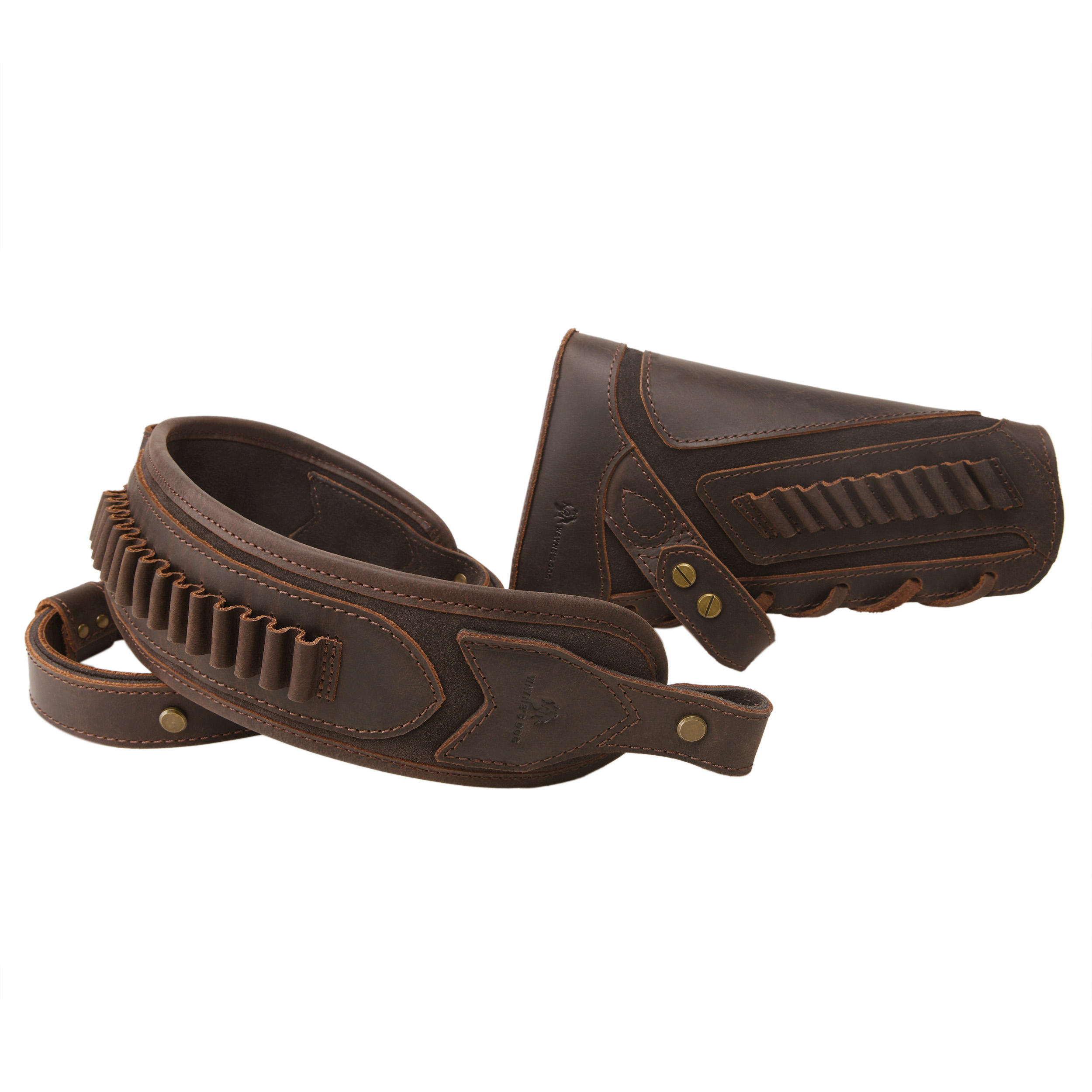 Cowhide Leather Rifle Buttstock Cheek Rest Pad with Matched Sling