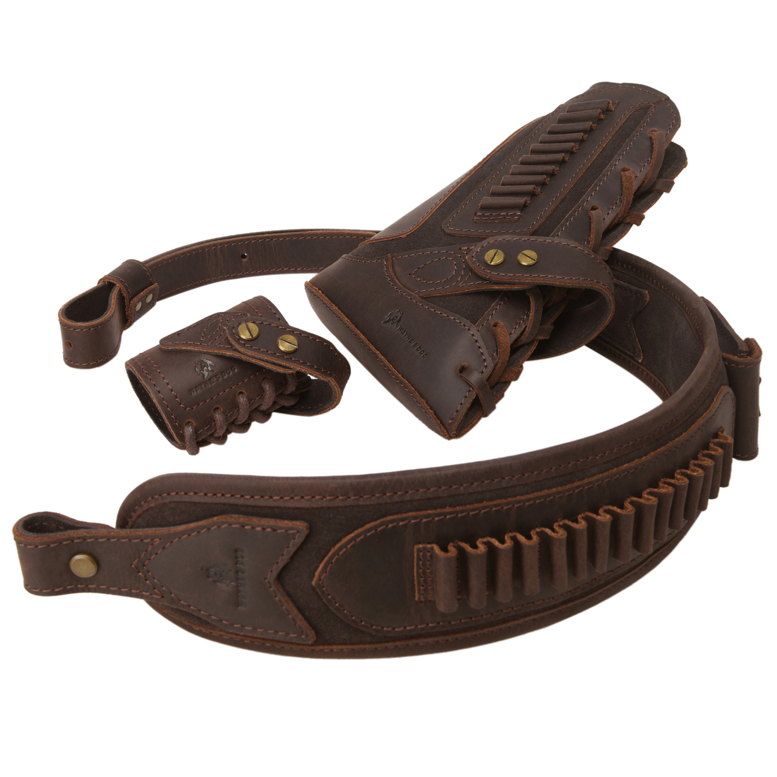 No Drill Set Leather Rifle Sling, Gun Buttstock, Sling Ring for.308.22