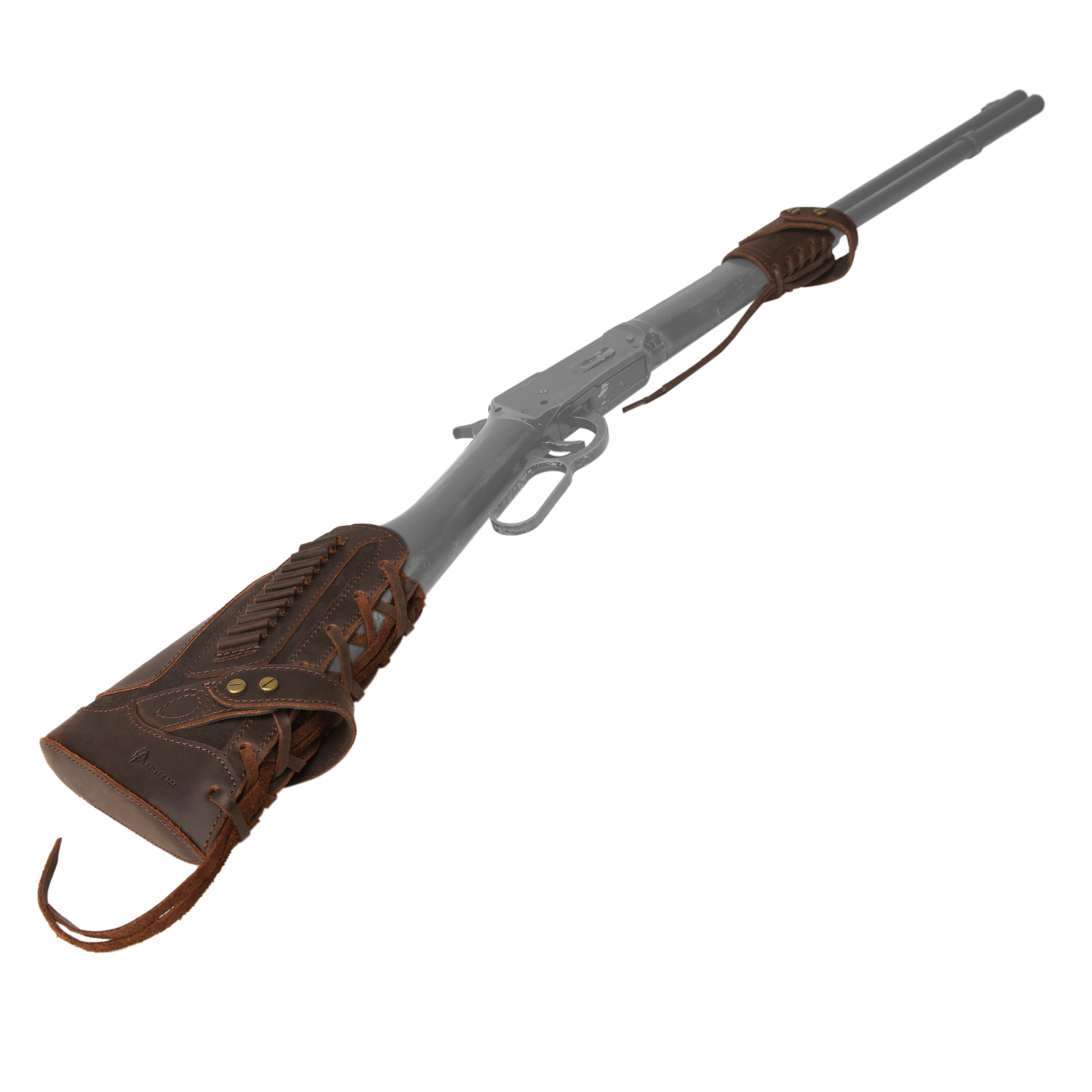 Leather No-Drill Rifle Magazine Pouch with Sling Ring for .30-30.45-70