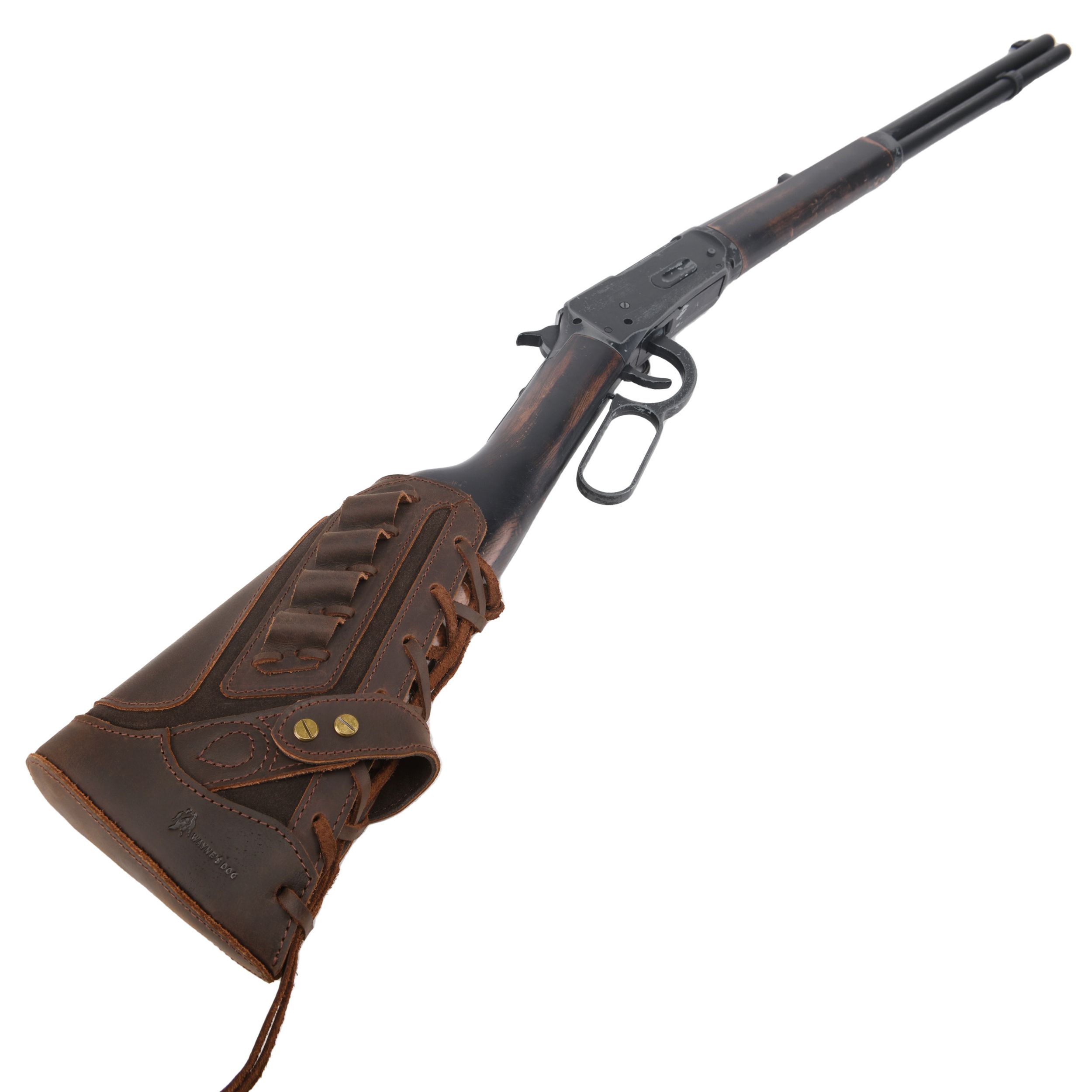 Full Leather Rifle No Drill Need Buttstock Rifle Gun Holster for .30-30.45-70.22