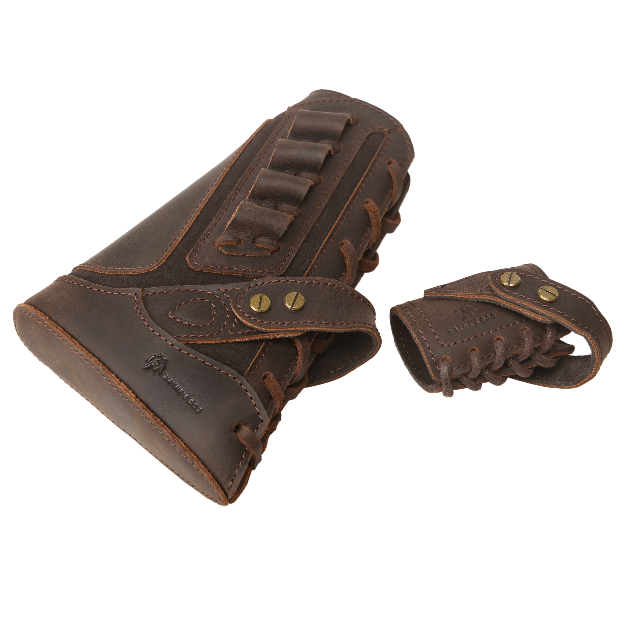 Leather No-Drill Rifle Magazine Pouch with Sling Ring for .30-30.45-70