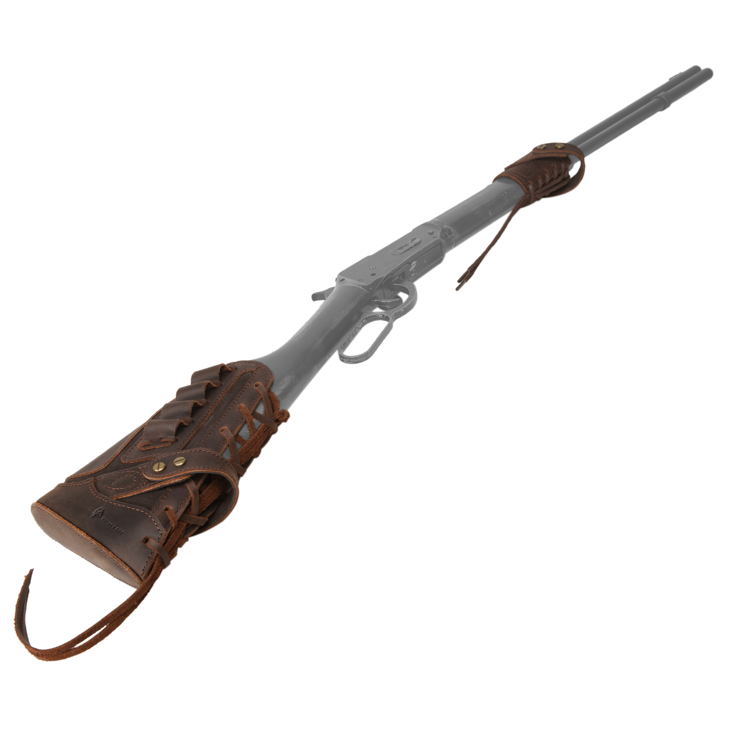 Leather No-Drill Rifle Magazine Pouch with Sling Ring for .30-30.45-70