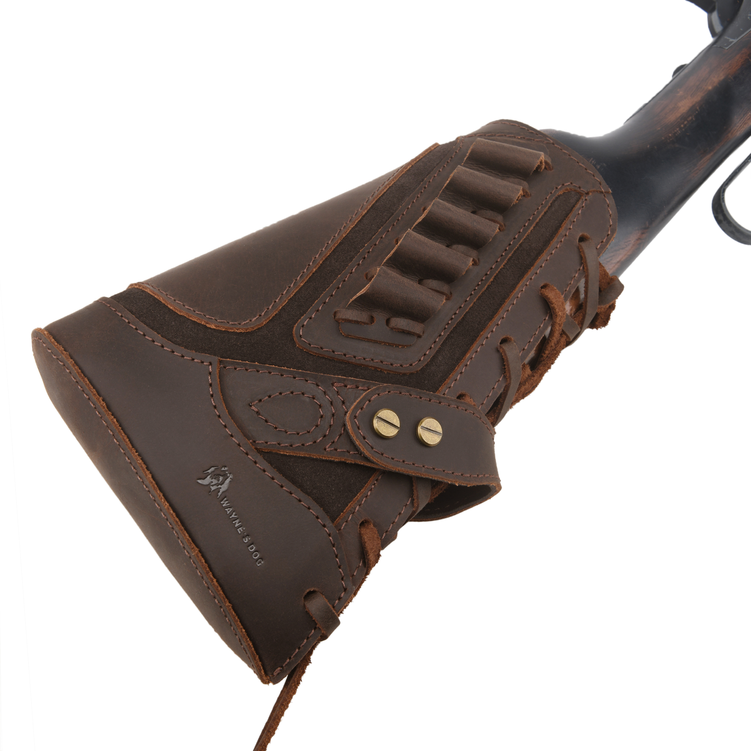 Full Leather Rifle No Drill Need Buttstock Rifle Gun Holster for .30-30.45-70.22