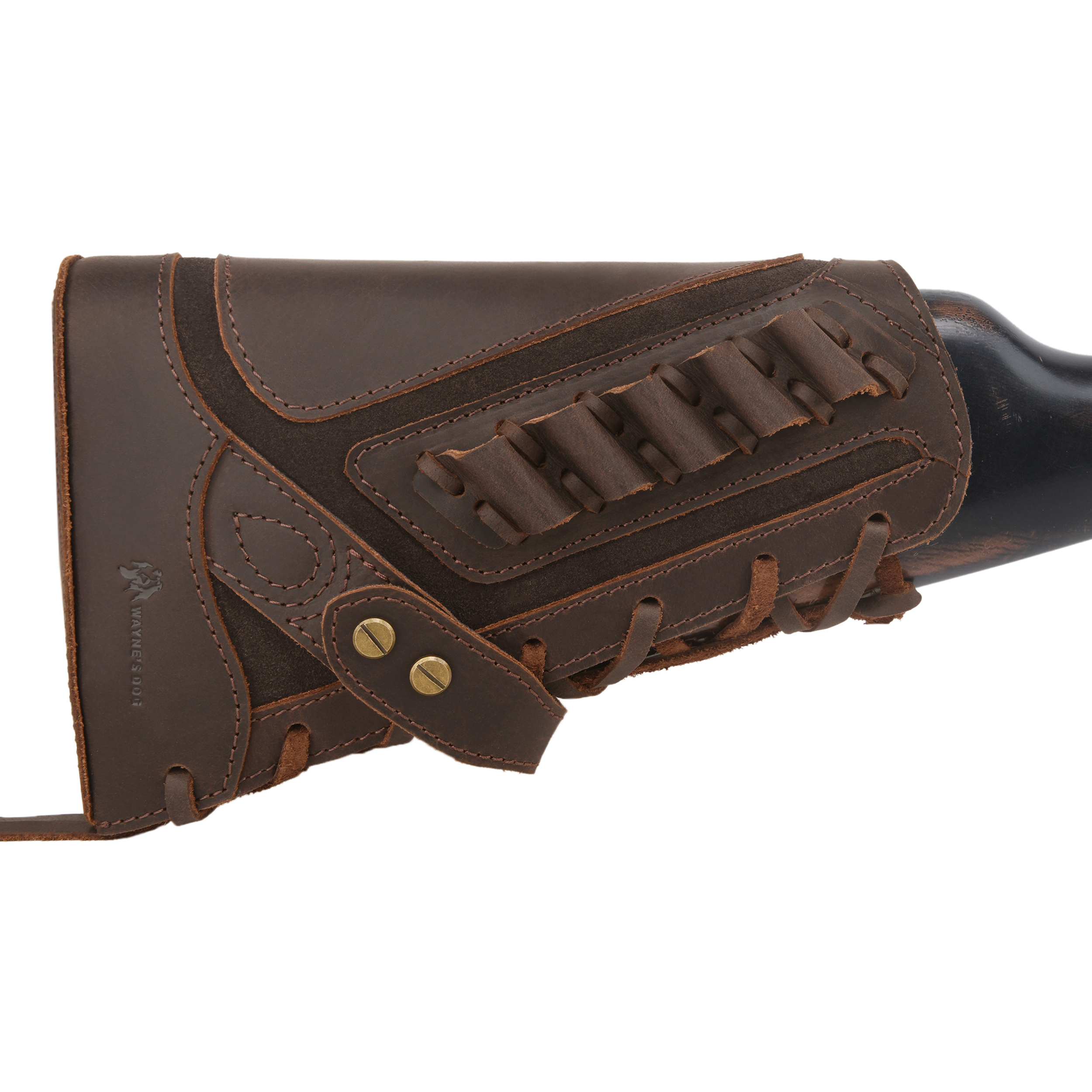 Full Leather Rifle No Drill Need Buttstock Rifle Gun Holster for .30-30.45-70.22