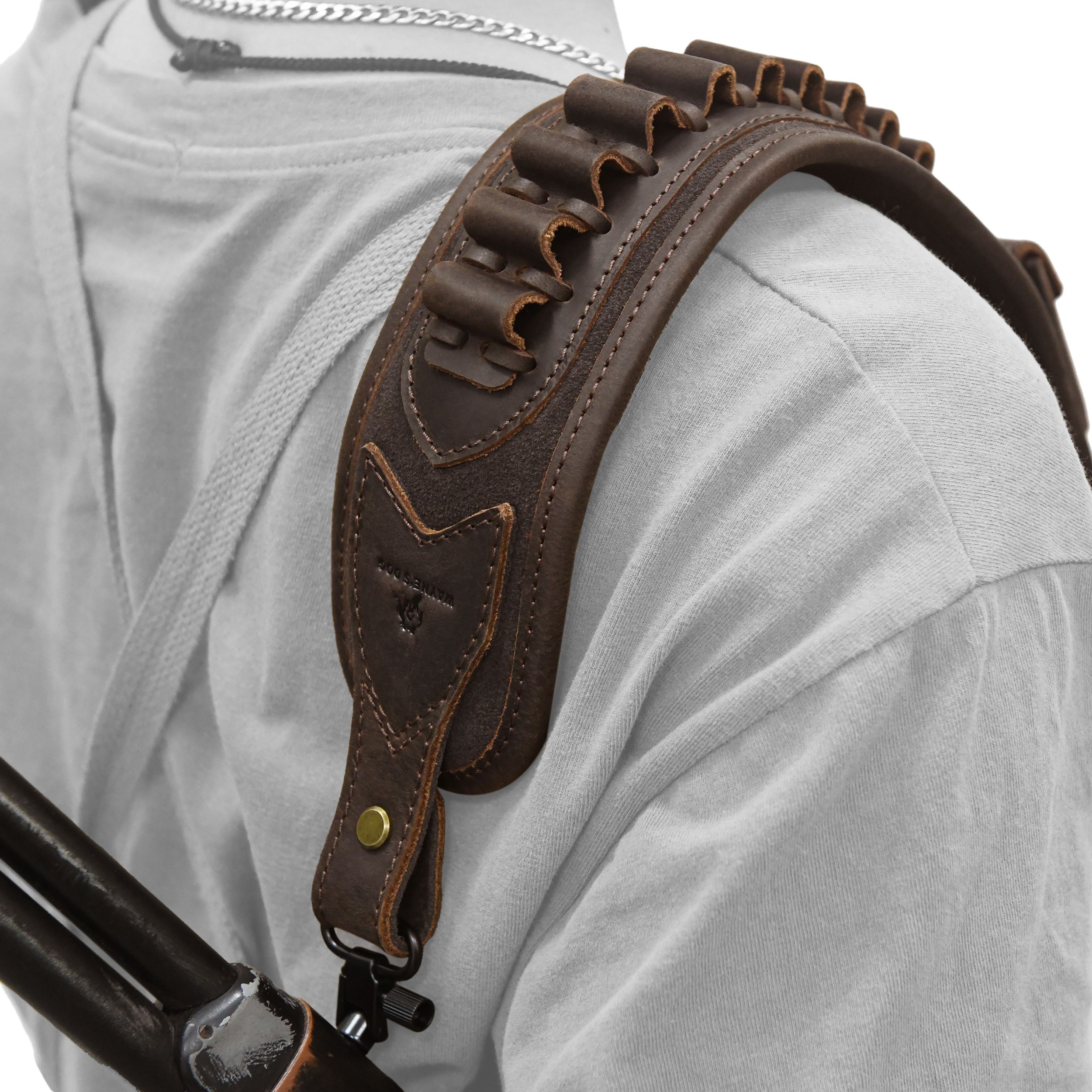 Cowhide Leather Rifle Buttstock Cheek Rest Pad with Matched Sling