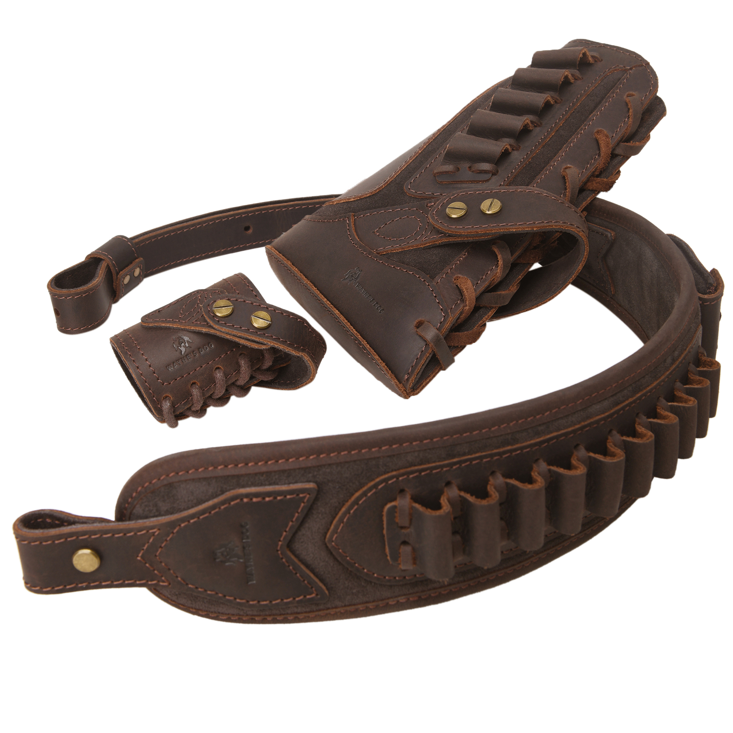 No Drill Set Leather Rifle Sling, Gun Buttstock, Sling Ring for.308.22