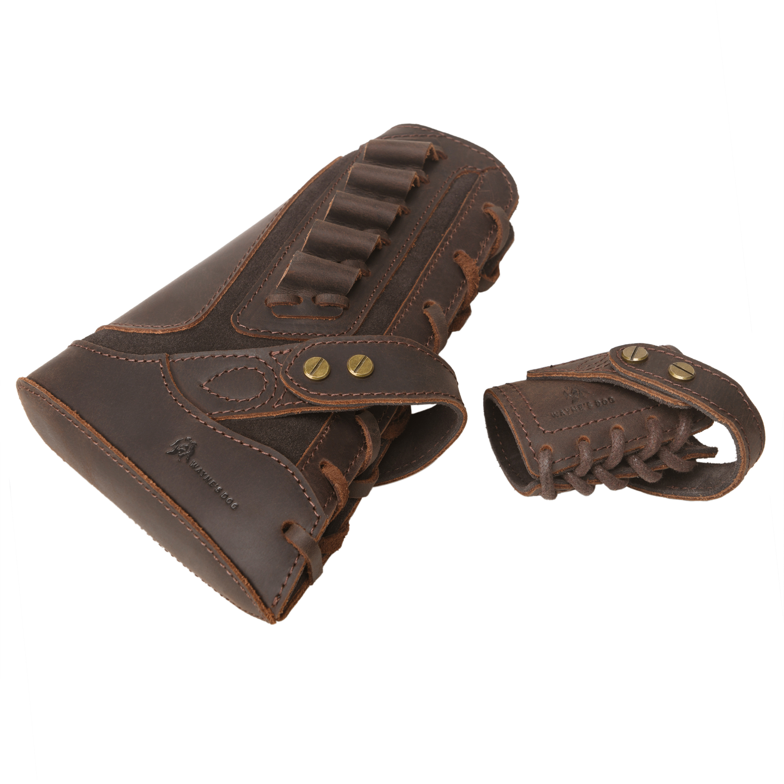 Leather No-Drill Rifle Magazine Pouch with Sling Ring for .30-30.45-70