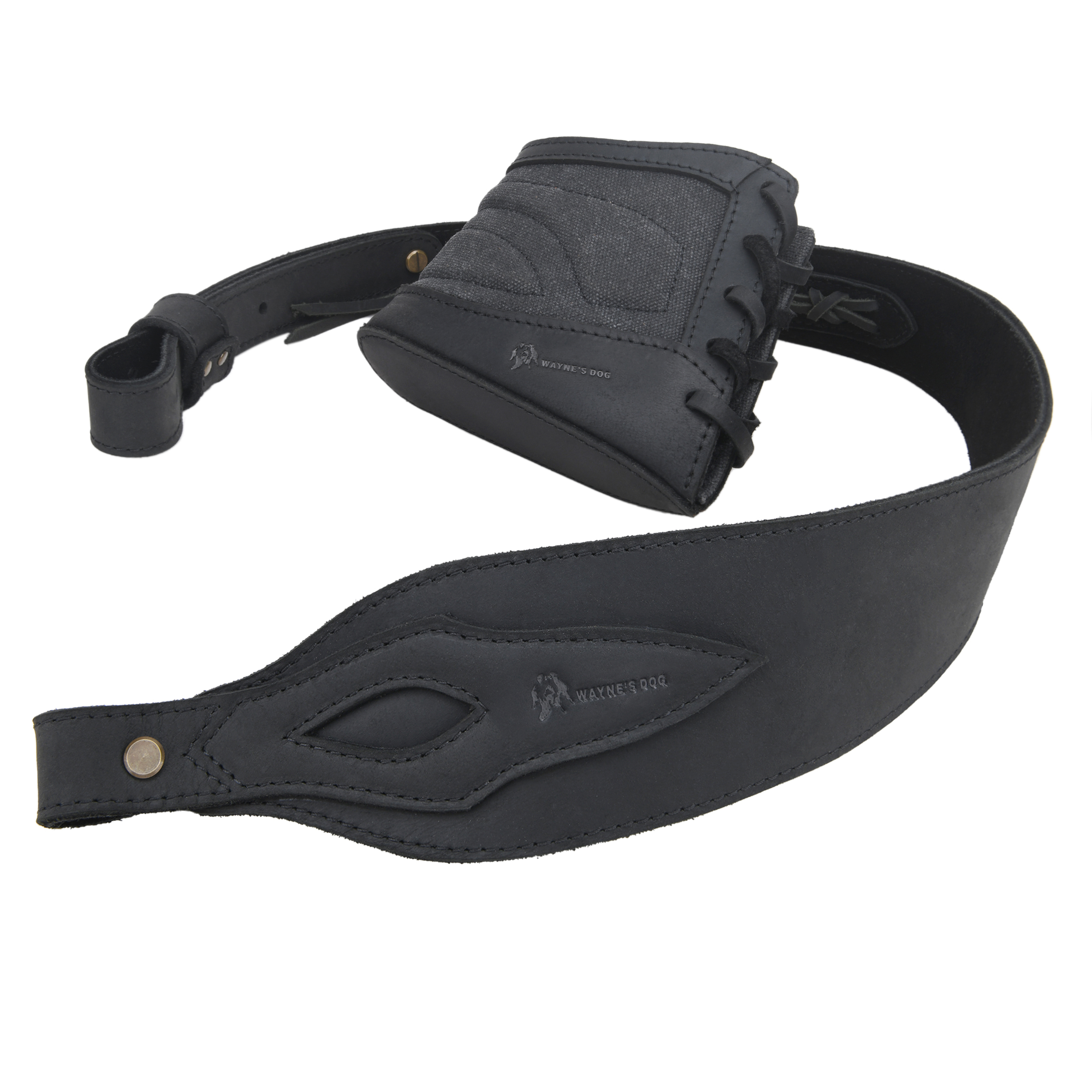 Slip On Recoil Pad with Sling, Leather Canvas Buttstock with Straps Set