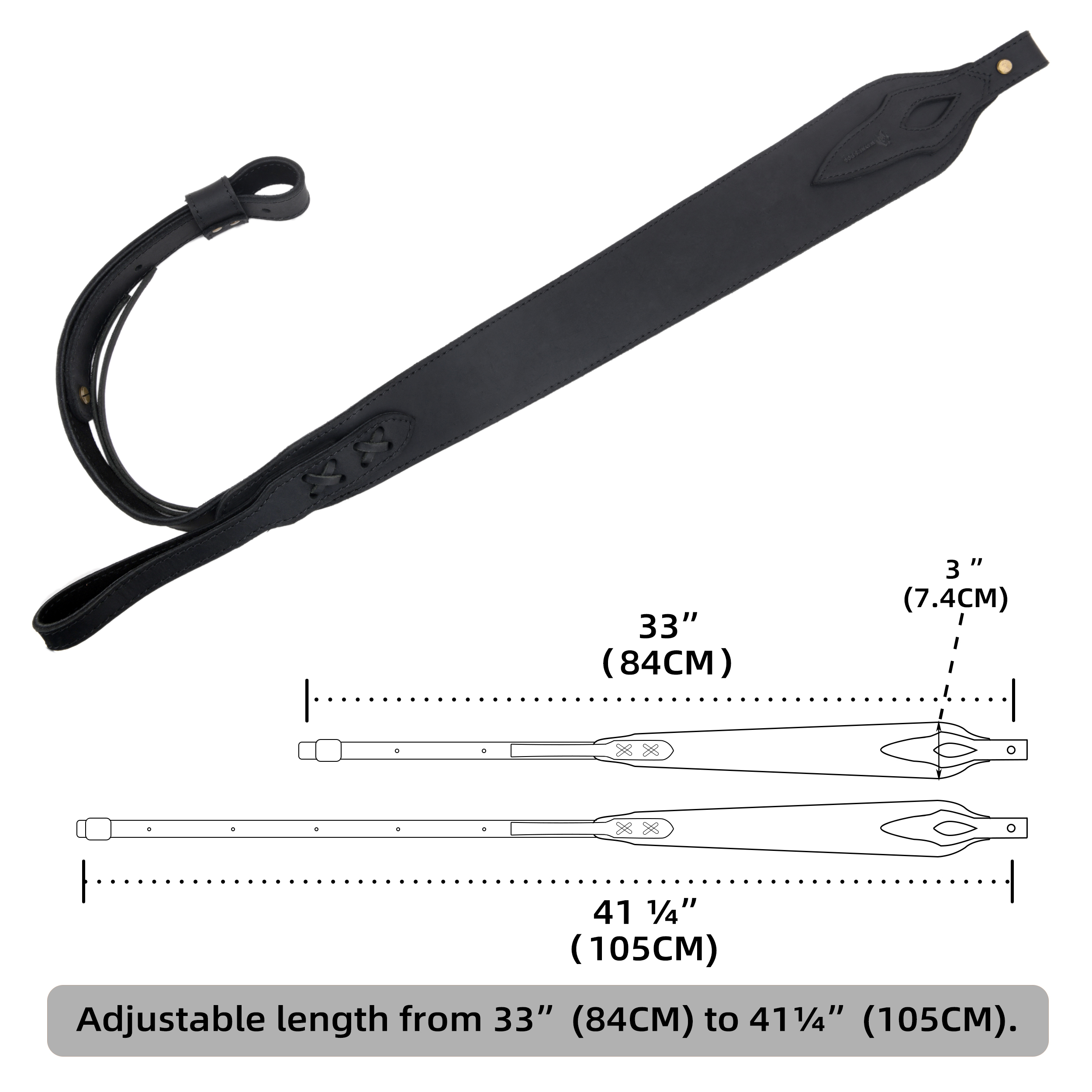 Slip On Recoil Pad with Sling, Leather Canvas Buttstock with Straps Set