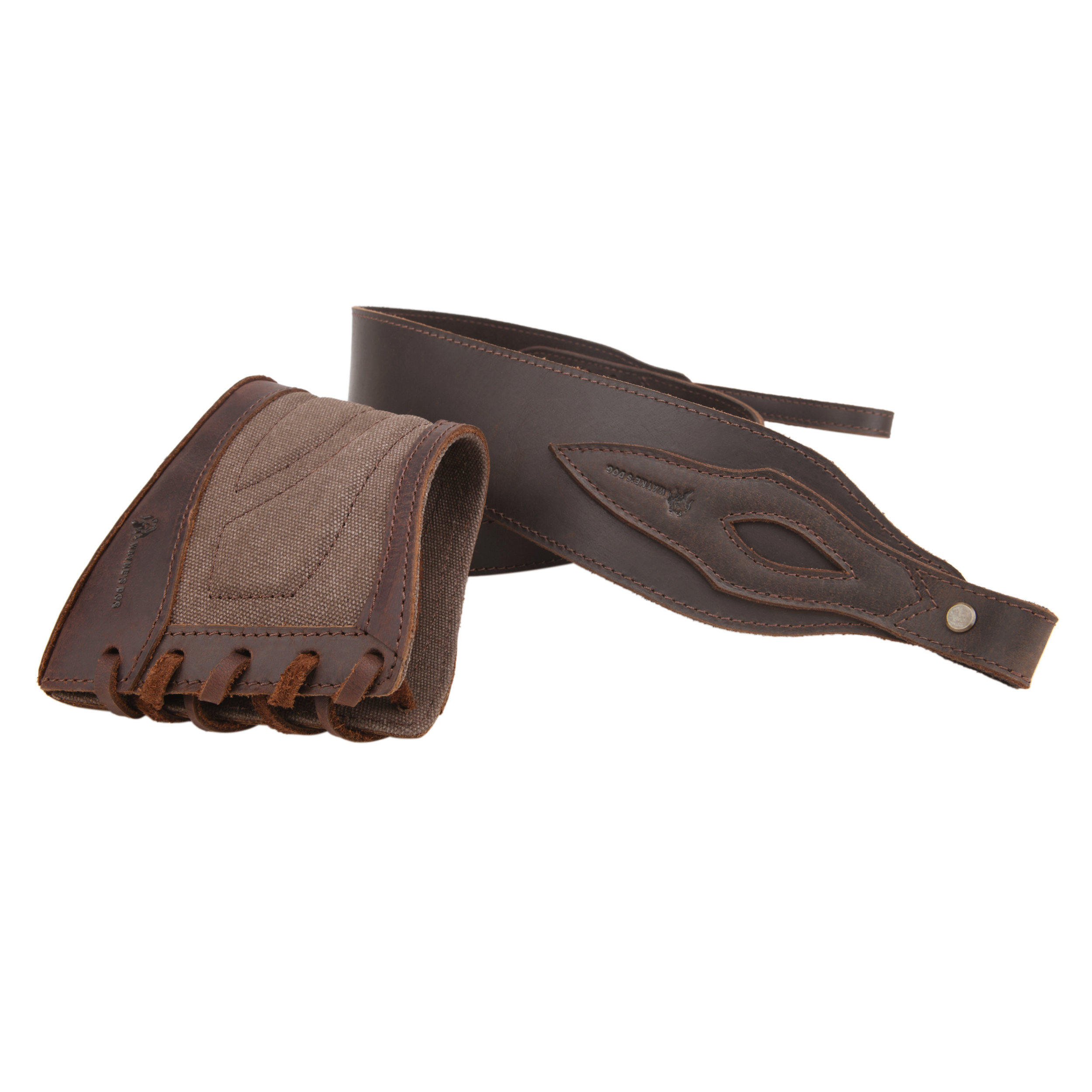 Slip On Recoil Pad with Sling, Leather Canvas Buttstock with Straps Set